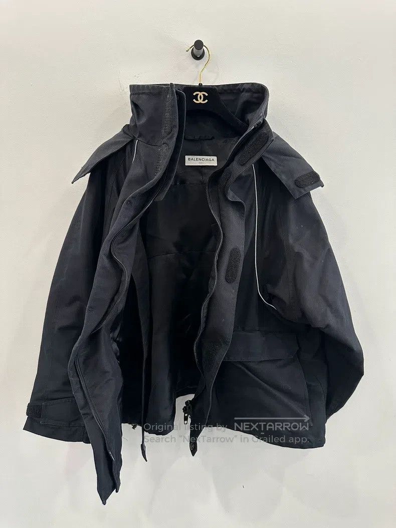 Balenciaga Balenciaga Black Windbreaker Jacket Size XXS / US 00 / IT 34 - 4 Thumbnail