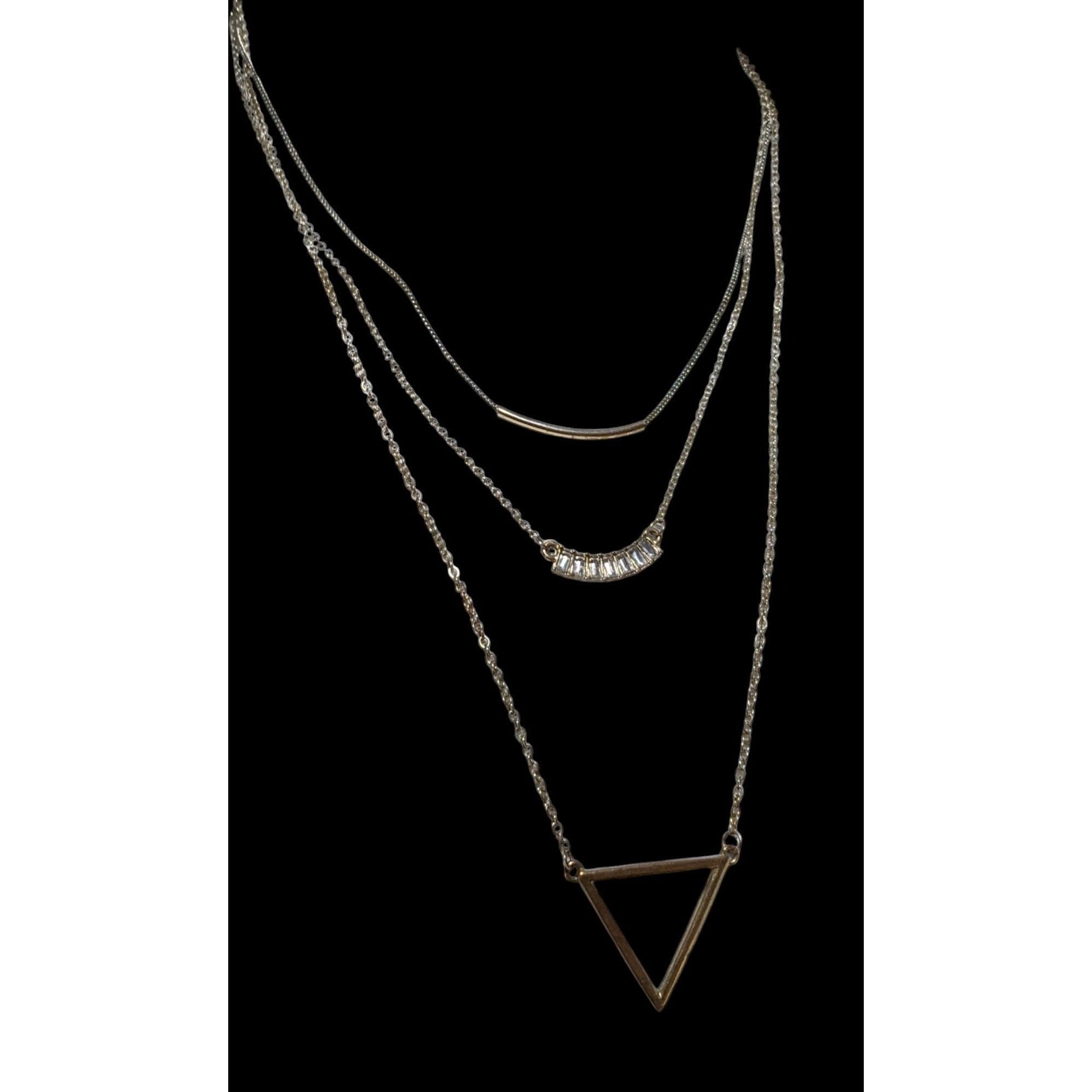 Other Y2K Multilayer Gold Geometric Gemmed Necklace Size ONE SIZE - 3 Thumbnail