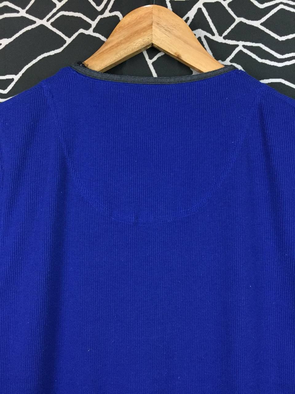 Mossimo Mossimo Blue Ribbed V-Neck Henley Layered Contrast Trim Tee Size US L / EU 52-54 / 3 - 5 Thumbnail