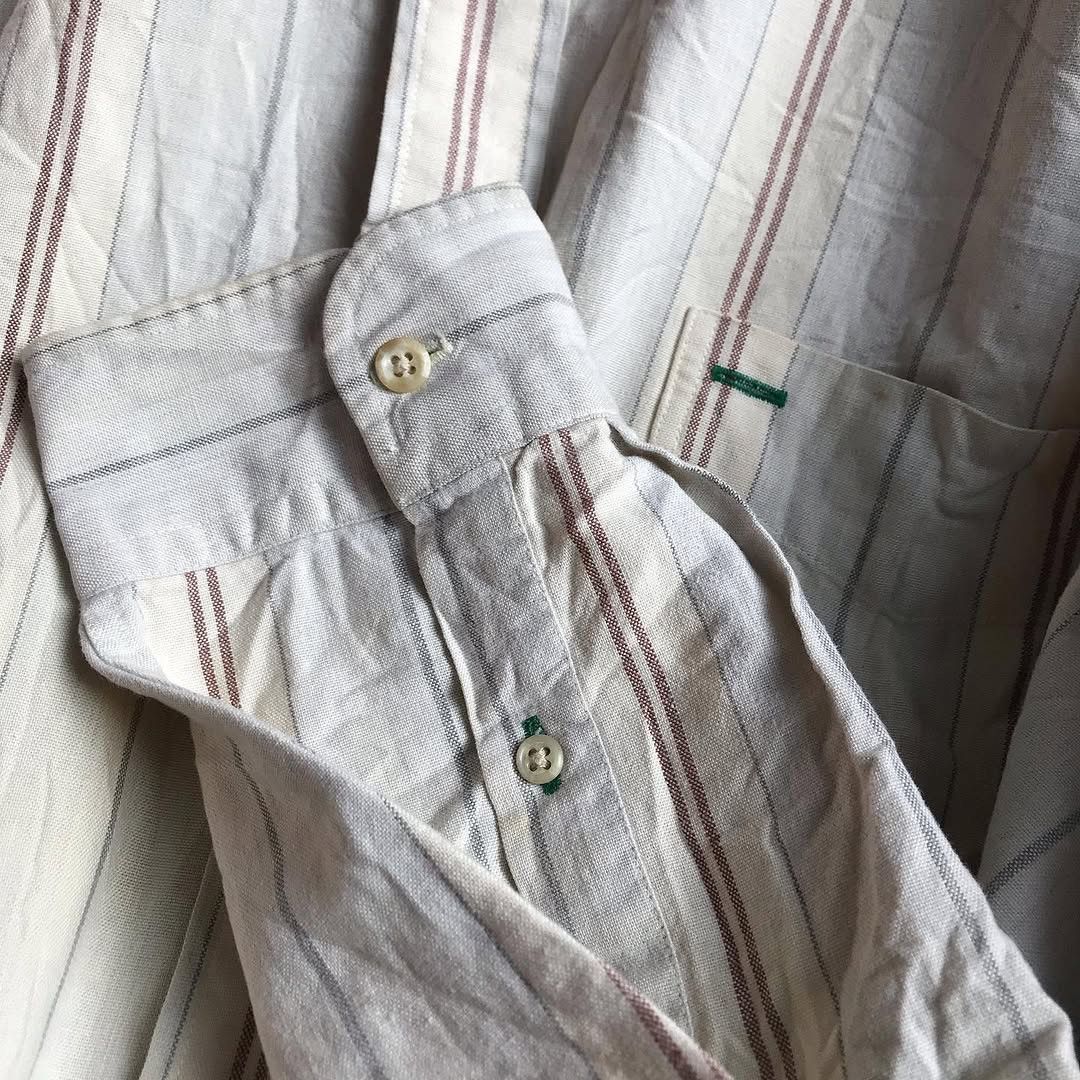 Tommy Hilfiger × Vintage Tommy Hilfiger Button Down Long Sleeves stripe shirt beige Size US L / EU 52-54 / 3 - 5 Thumbnail