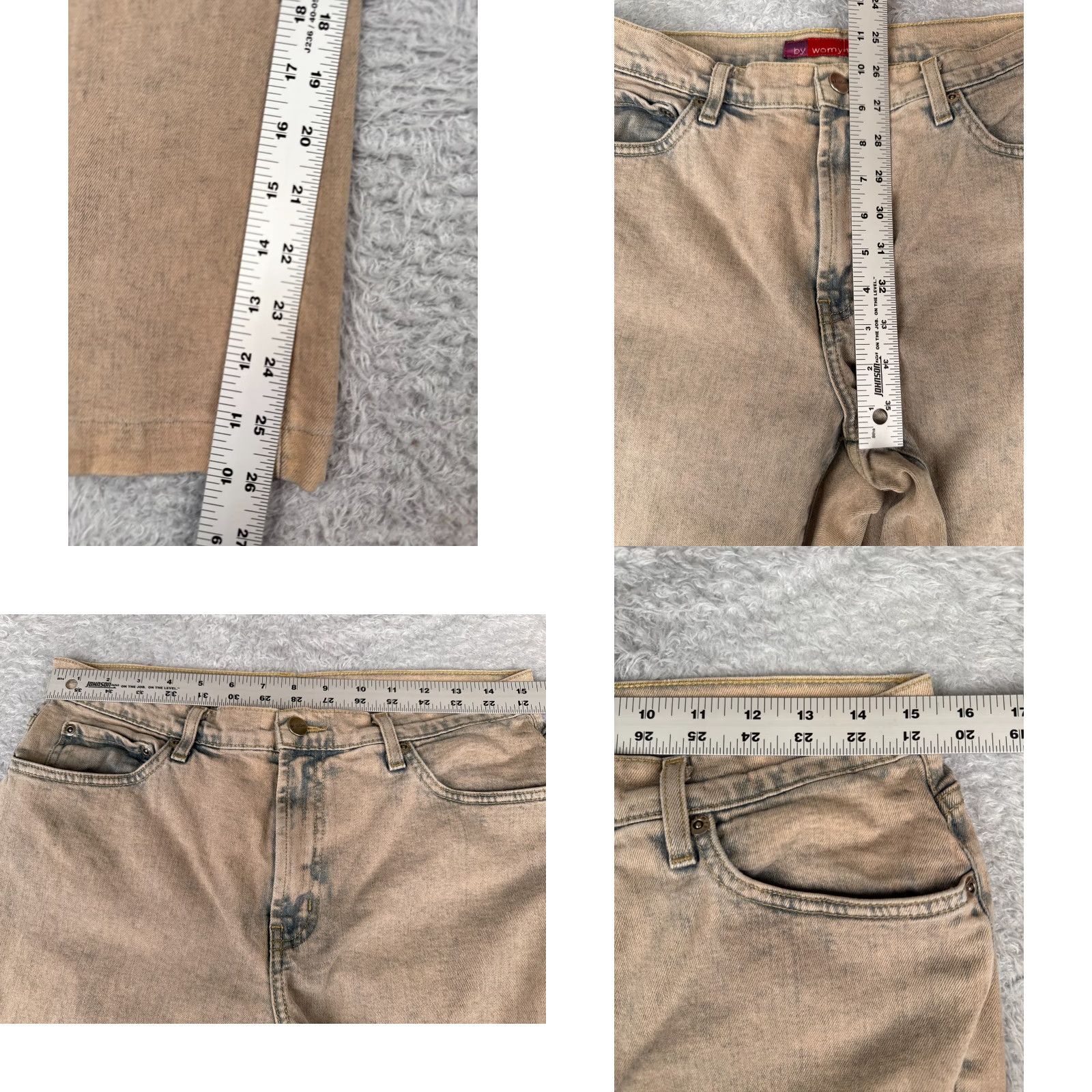 Vintage Womyn Jeans Ladies 30x26 Beige Cotton Blend Bootcut Wide Leg Mid Rise Regular 10 Casual Everyday Jeans Womens Size 32" / US 10 / IT 46 - 8 Thumbnail