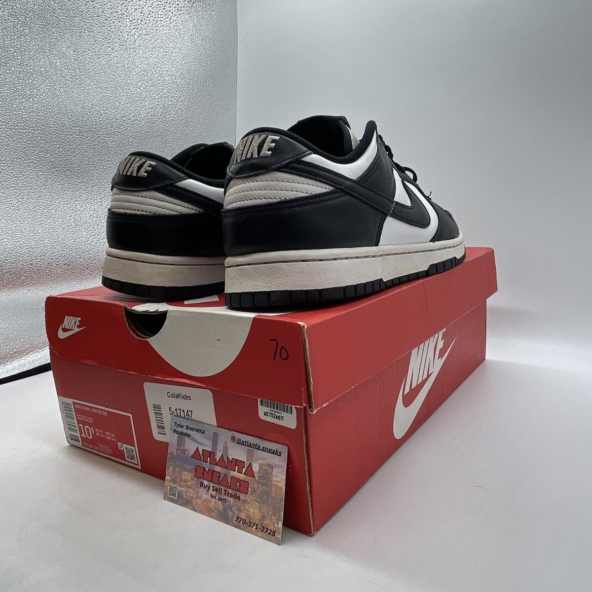 Nike Dunk low black white Size US 10.5 / EU 43-44 - 5 Thumbnail
