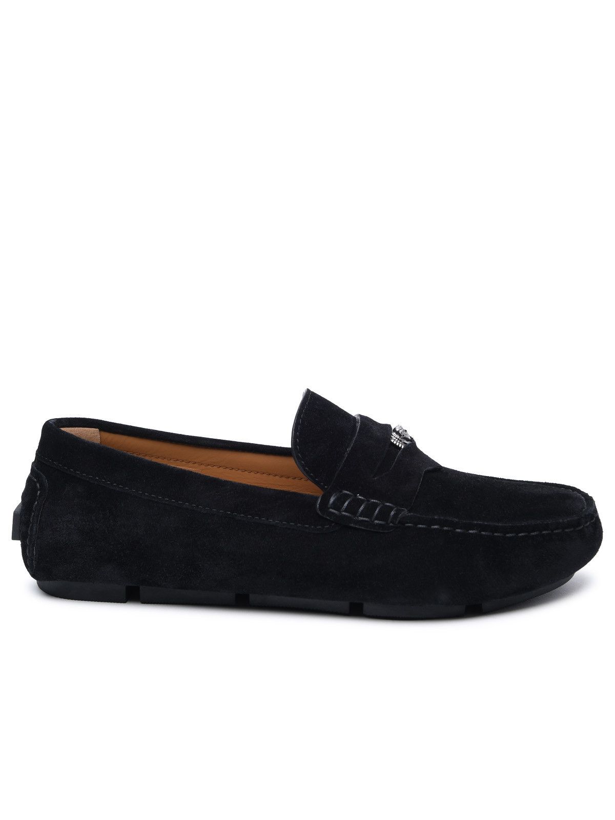 image of Versace Black Suede Loafers, Men's (Size 12)