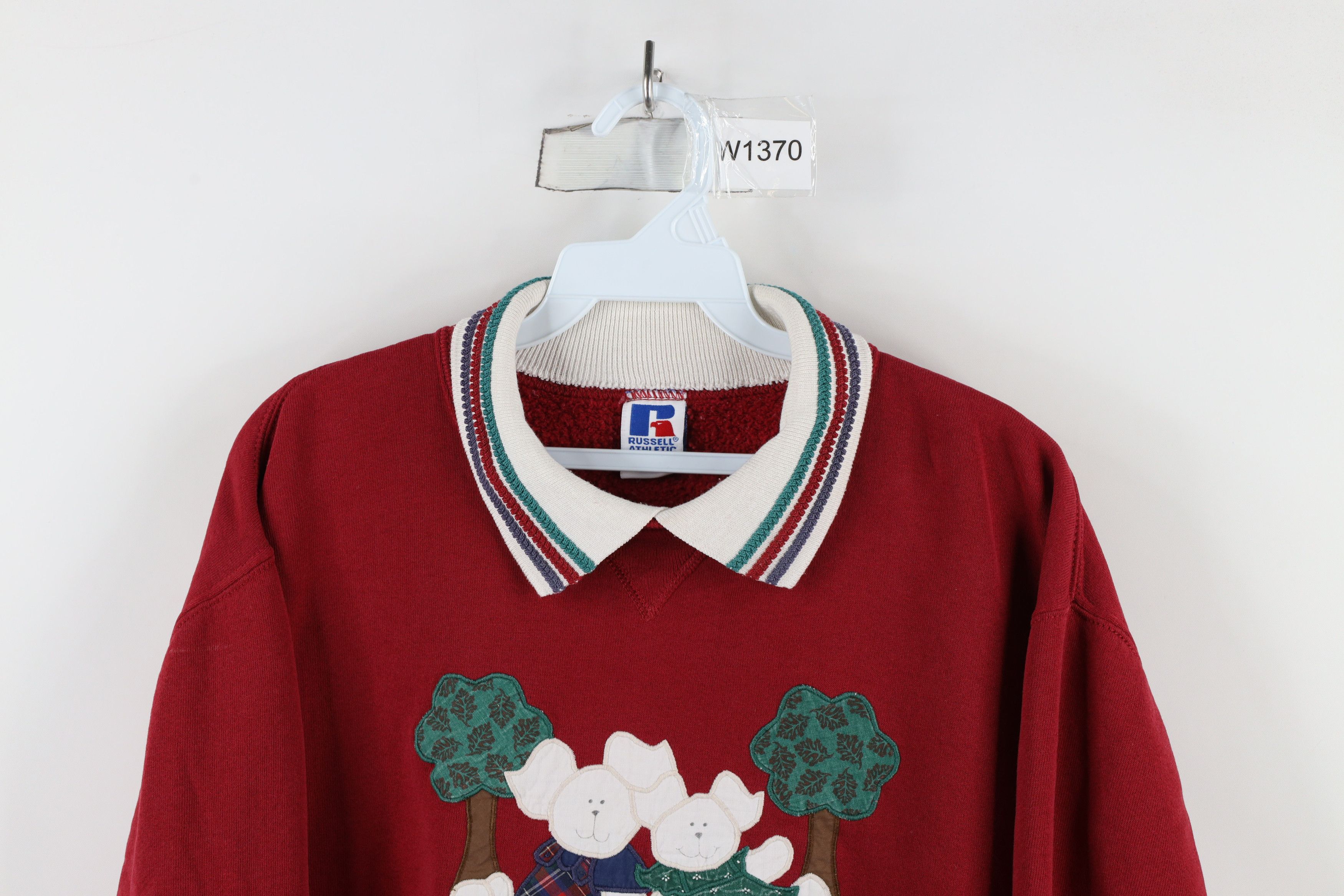 Russell Athletic × Vintage Vintage 90s Russell Athletic Rabbit Collared Sweatshirt USA Size M / US 6-8 / IT 42-44 - 2 Thumbnail