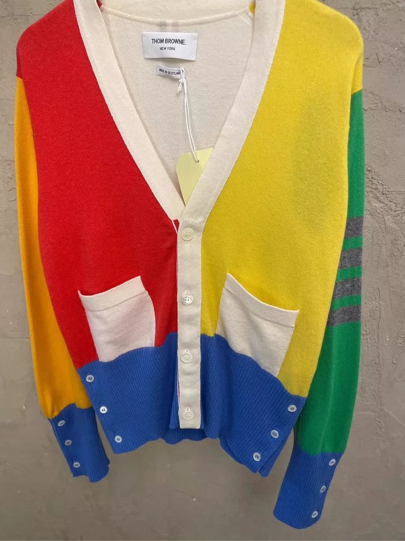 Thom Browne Thom Browne size1 Colorful patchwork cashmere sweater Size US S / EU 44-46 / 1 - 4 Thumbnail