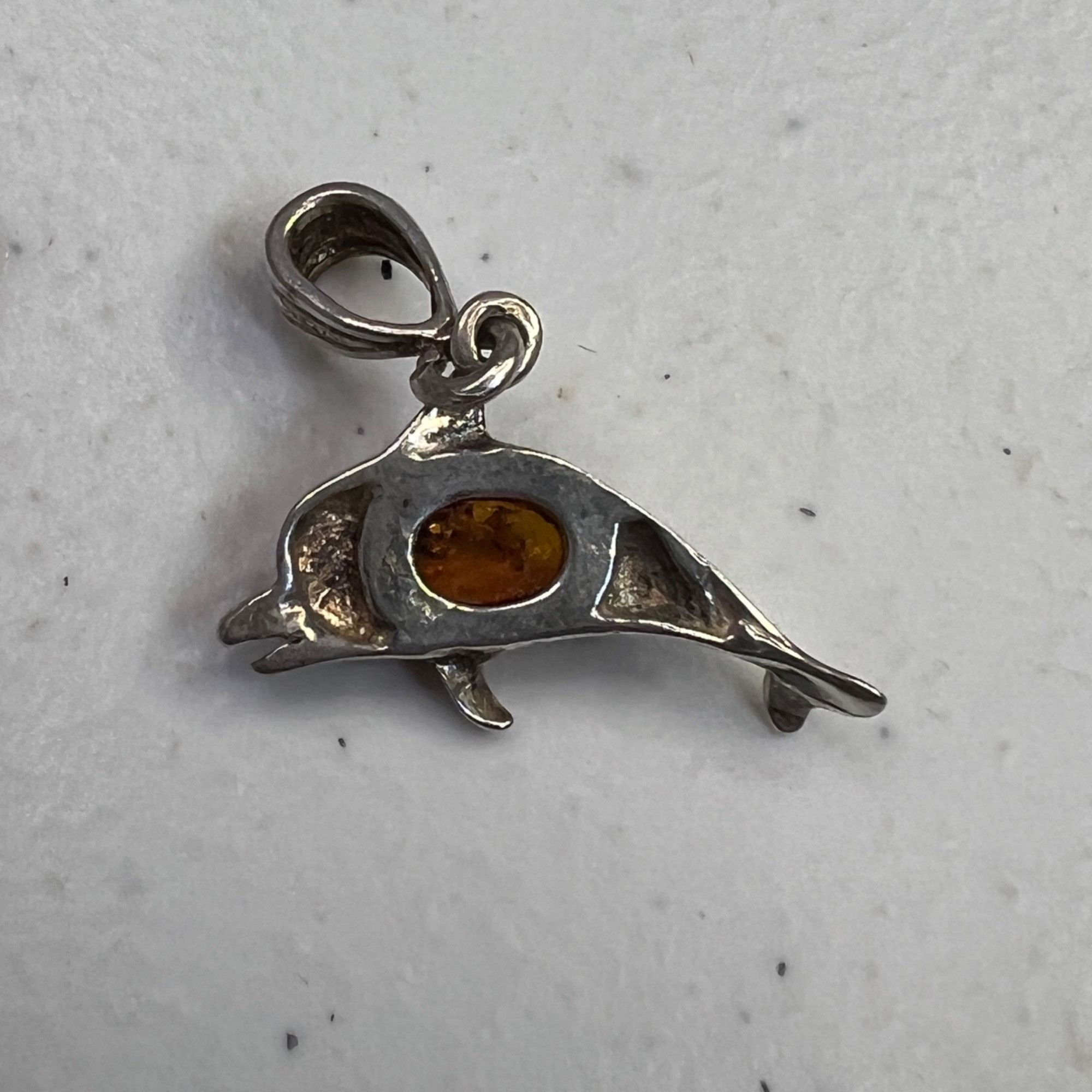 Other Cognac Amber Dolphin Pendant 925 Sterling Silver Womens Jewe Size ONE SIZE - 7 Thumbnail
