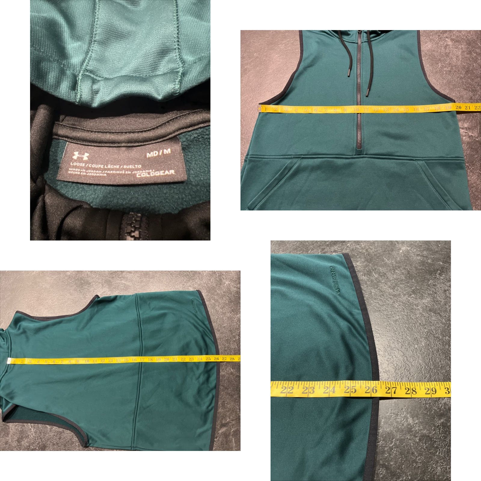 Under Armour VINTAGE Under Armour Women's Vest Fleece Water Resistant Moisture Wicking Green Medium Activewear Size M / US 6-8 / IT 42-44 - 8 Thumbnail