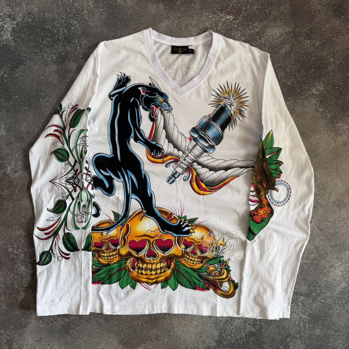 Ed Hardy Christian Audigier (Ed Hardy) Y2K Vintage Long Sleeve Top Size US XL / EU 56 / 4 - 1 Thumbnail