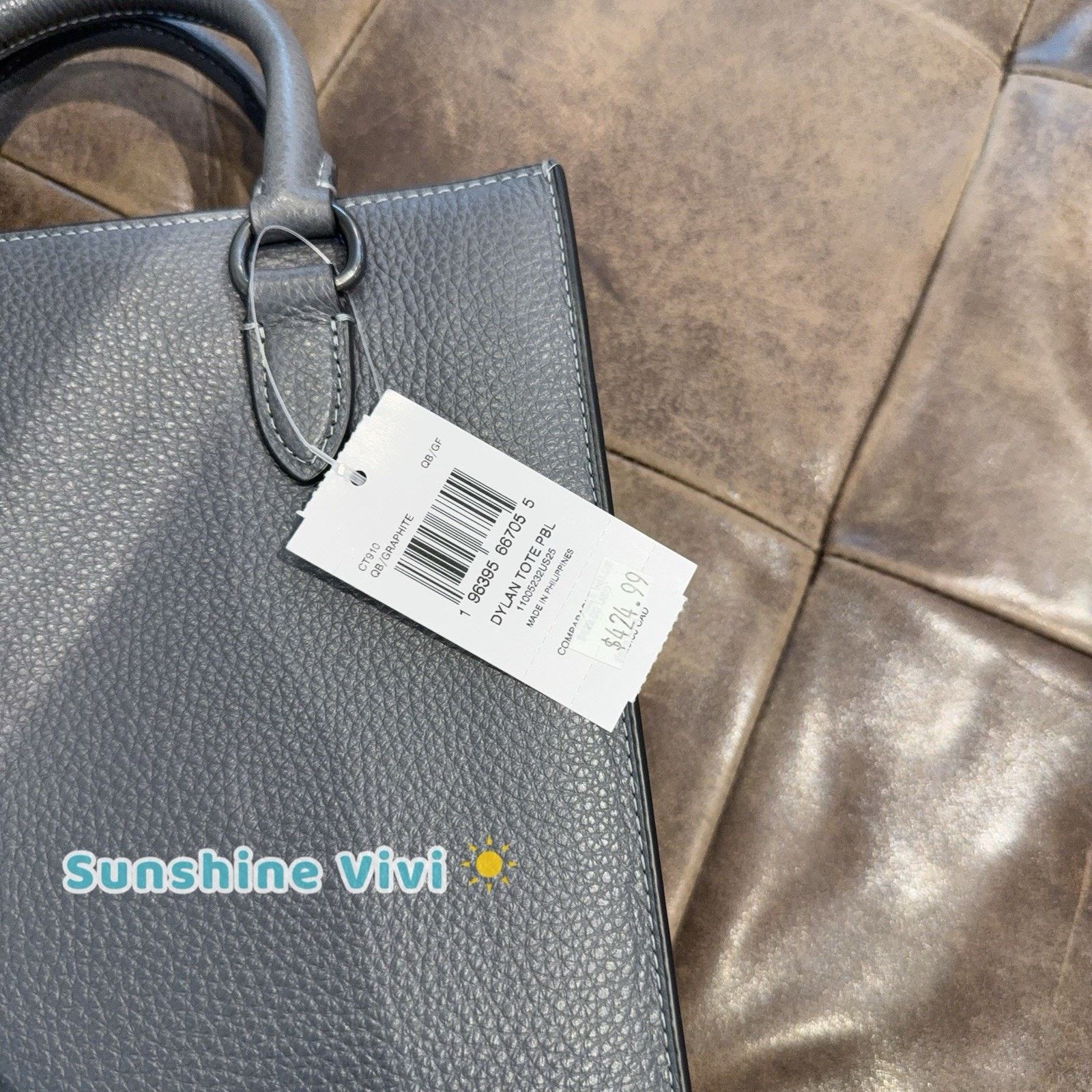 Coach NWT Coach Men's Dylan Tote CT910 Pebbled Leather QB/GRAPHITE Size ONE SIZE - 4 Thumbnail
