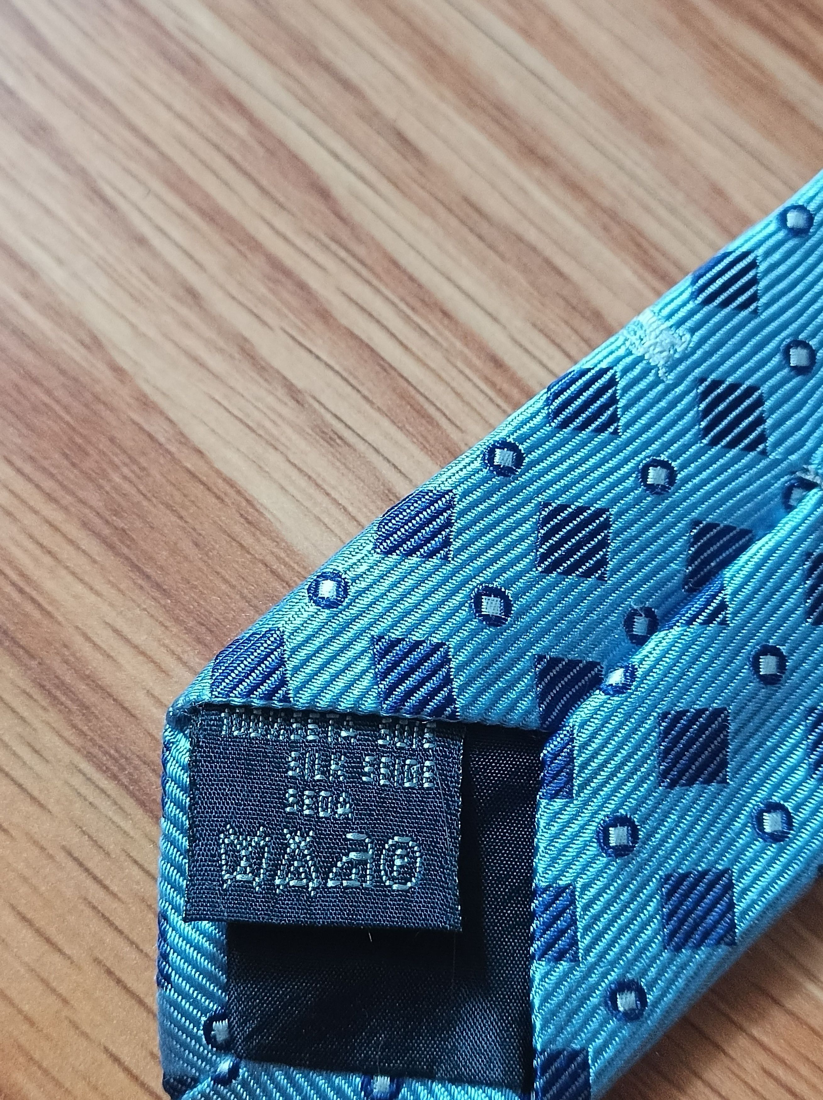 Burberry BURBERRY London Blue Monogram Logo Silk Mens Tie Size ONE SIZE - 12 Thumbnail