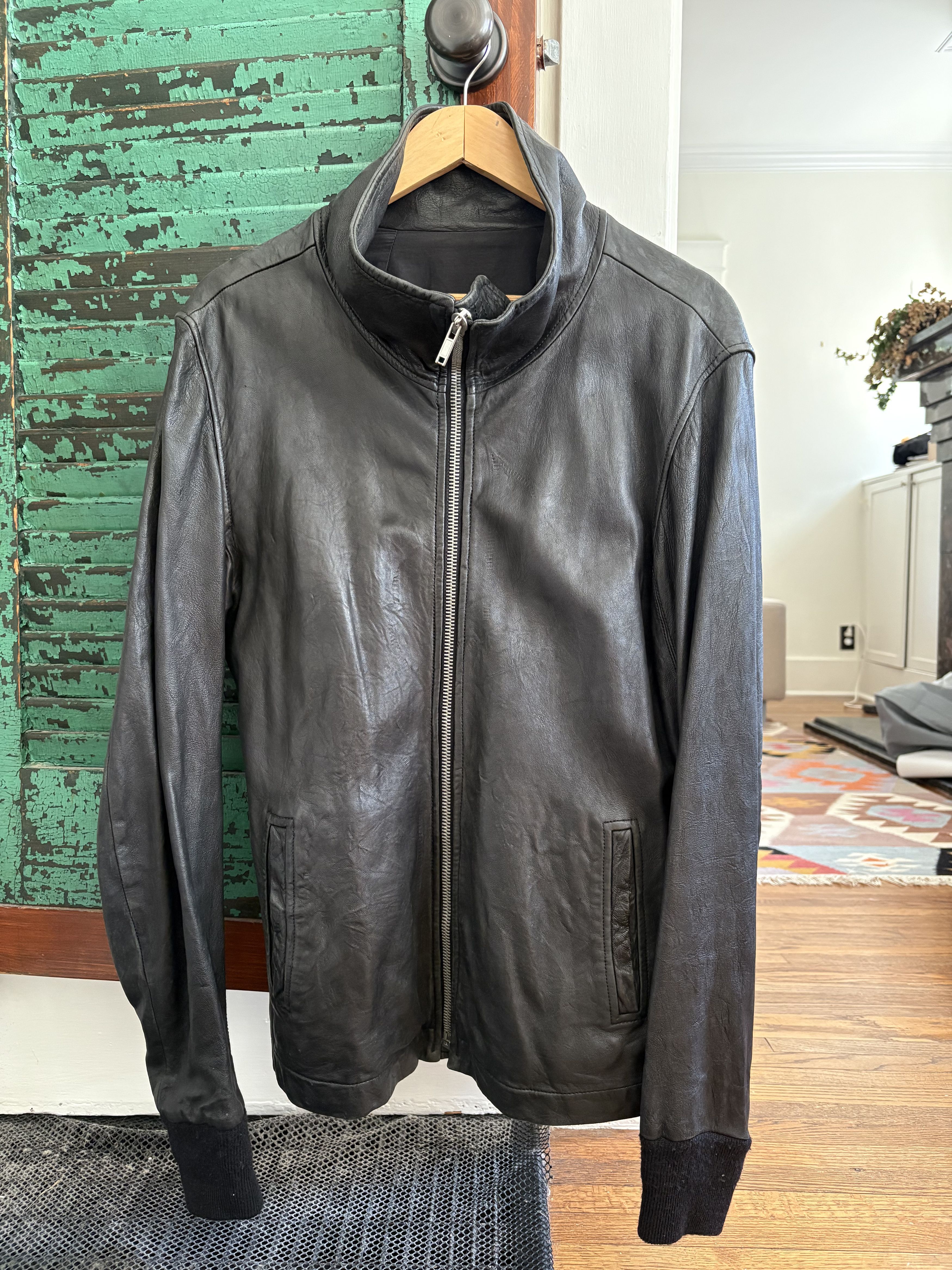 RICK OWENS Intarsiaレザージャケット 52 drkshdw Rick Owens 'Intarsia' Calf Leather Jacket (FW2014) – VILIS