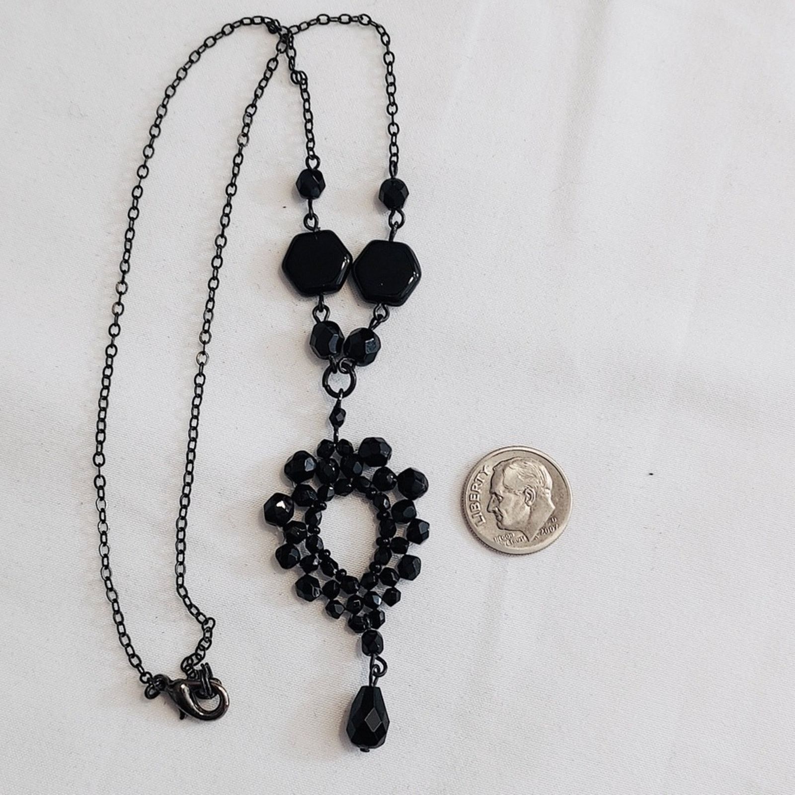 Other Black Glass Multifaceted Beads Geometric Pendant Necklace Size ONE SIZE - 5 Thumbnail