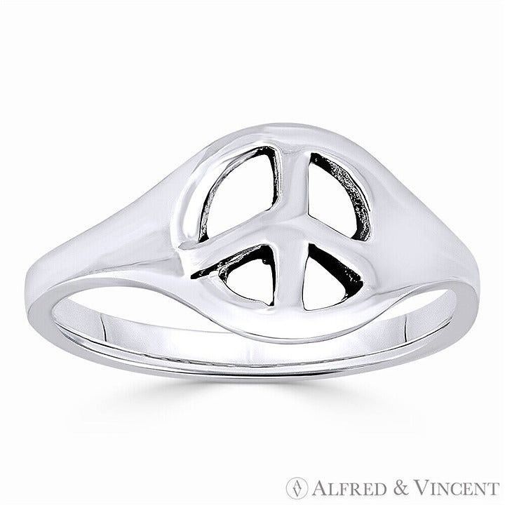 Other Peace Sign Charm Hippie Symbol Right-Hand Ring Size 8 Size ONE SIZE - 1 Preview