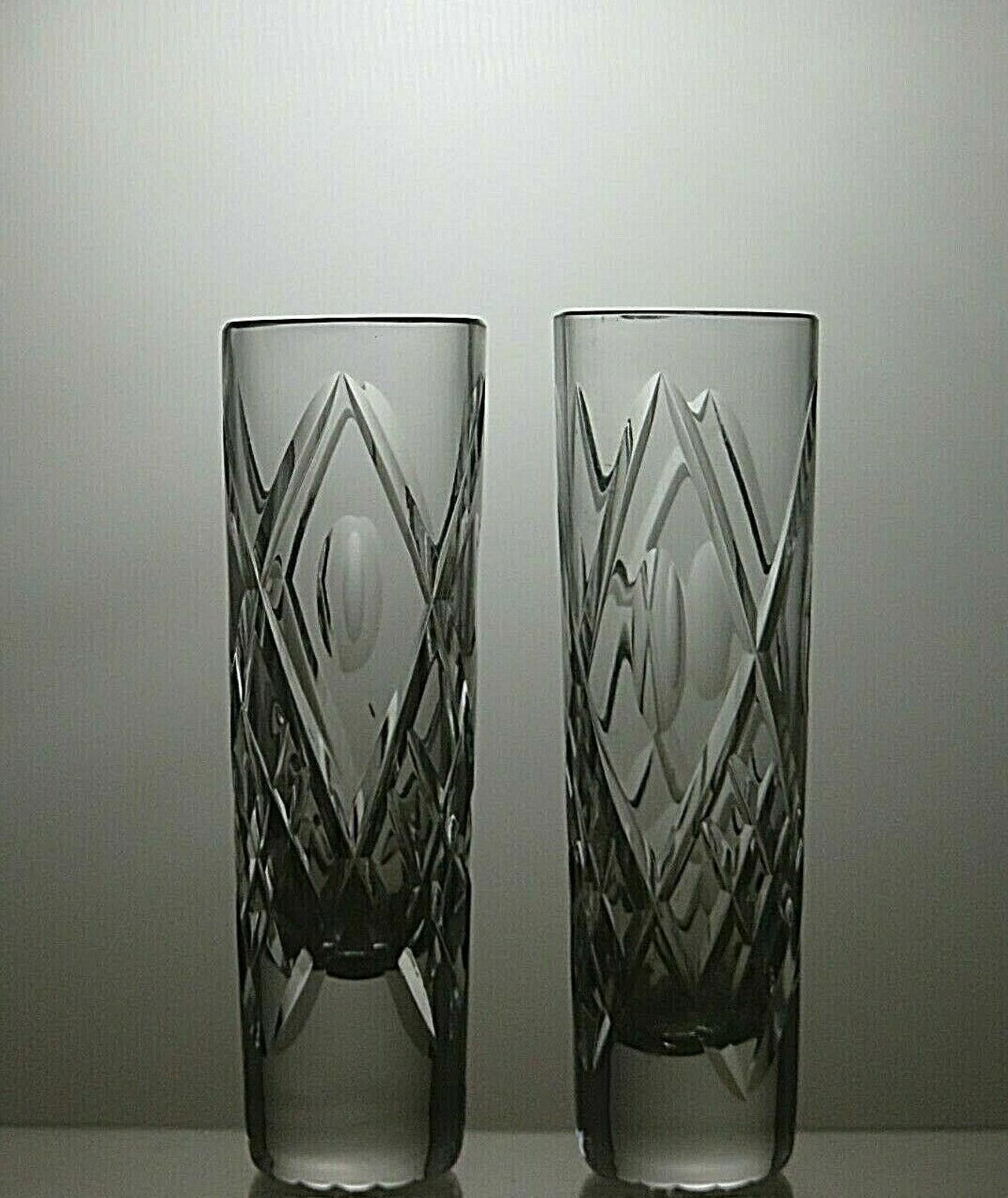 Other Royal Brierley Crystal Cut Glass Set Of 2 Vases 5 2/3" Size ONE SIZE - 3 Thumbnail