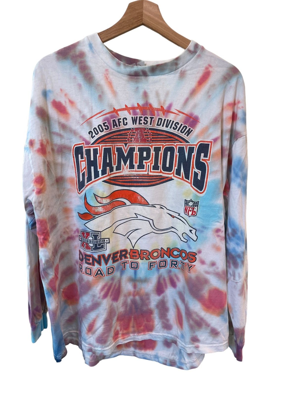 Delta Vintage 2005 Denver Broncos AFC West Champs Tie-Dye LS Size US XL / EU 56 / 4 - 1 Thumbnail