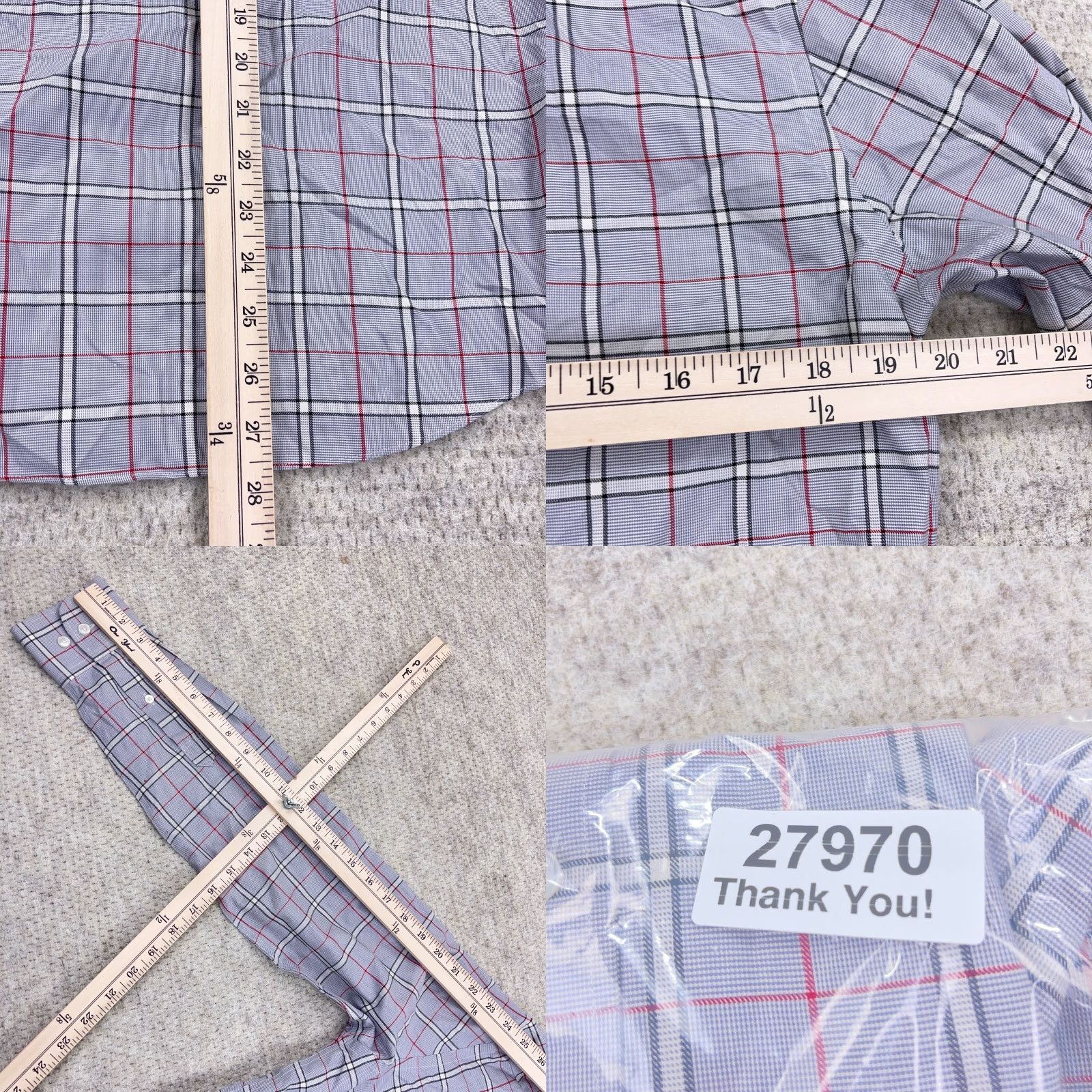 UNTUCKit UNTUCKit Shirt Men Medium Slim Fit Gray Plaid Button Up Dress Casual Pocket Size US M / EU 48-50 / 2 - 8 Thumbnail