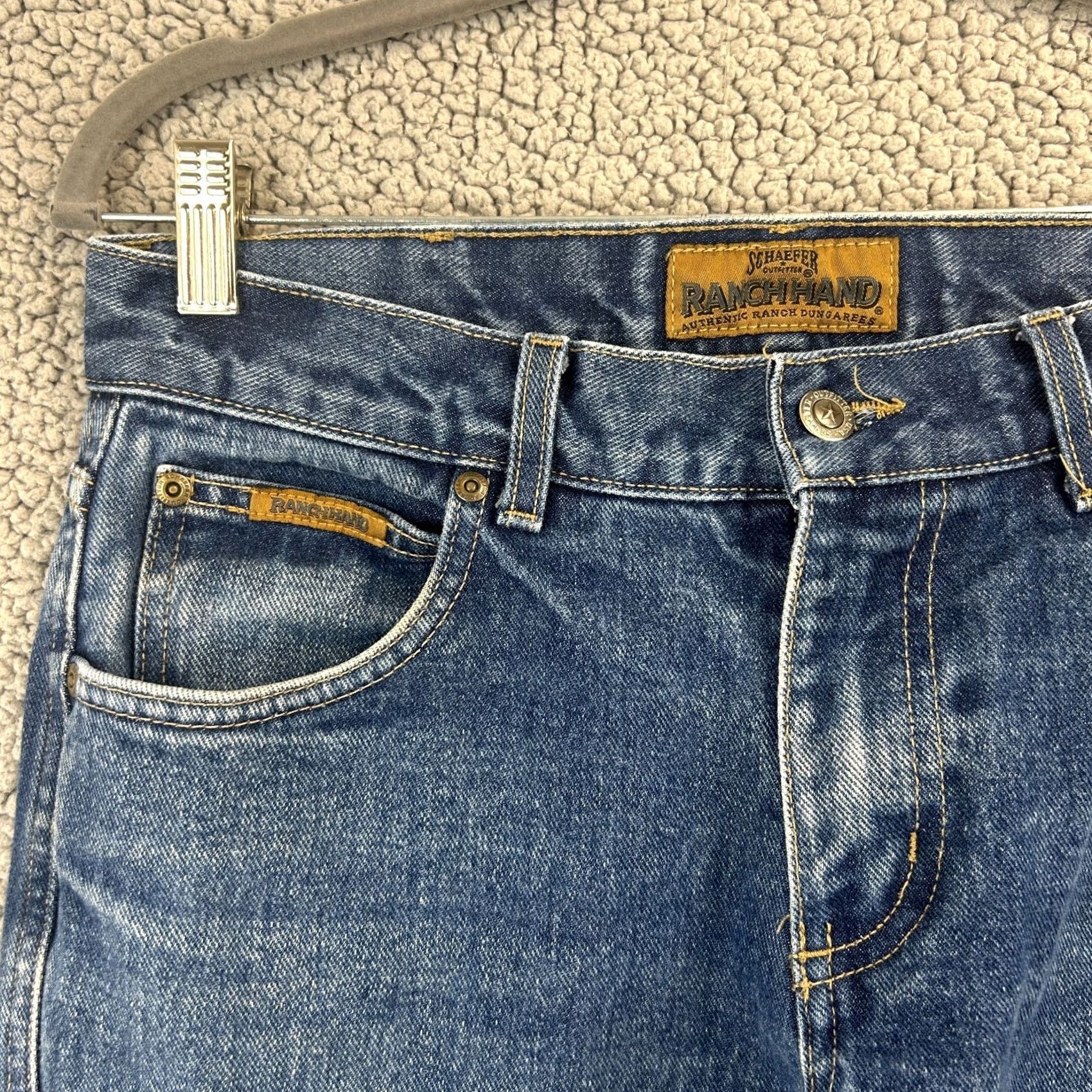 Vintage Schaefer Outfitter Jeans 32 X 38 USA Style 1800 Blue Denim 5-Pocket Straight Regular Size US 32 / EU 48 - 2 Thumbnail