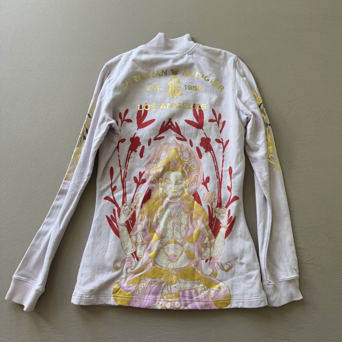 Christian Audigier Vintage Christian Audigier Buddha Floral Print Track Jacket Size M / US 6-8 / IT 42-44 - 2 Thumbnail