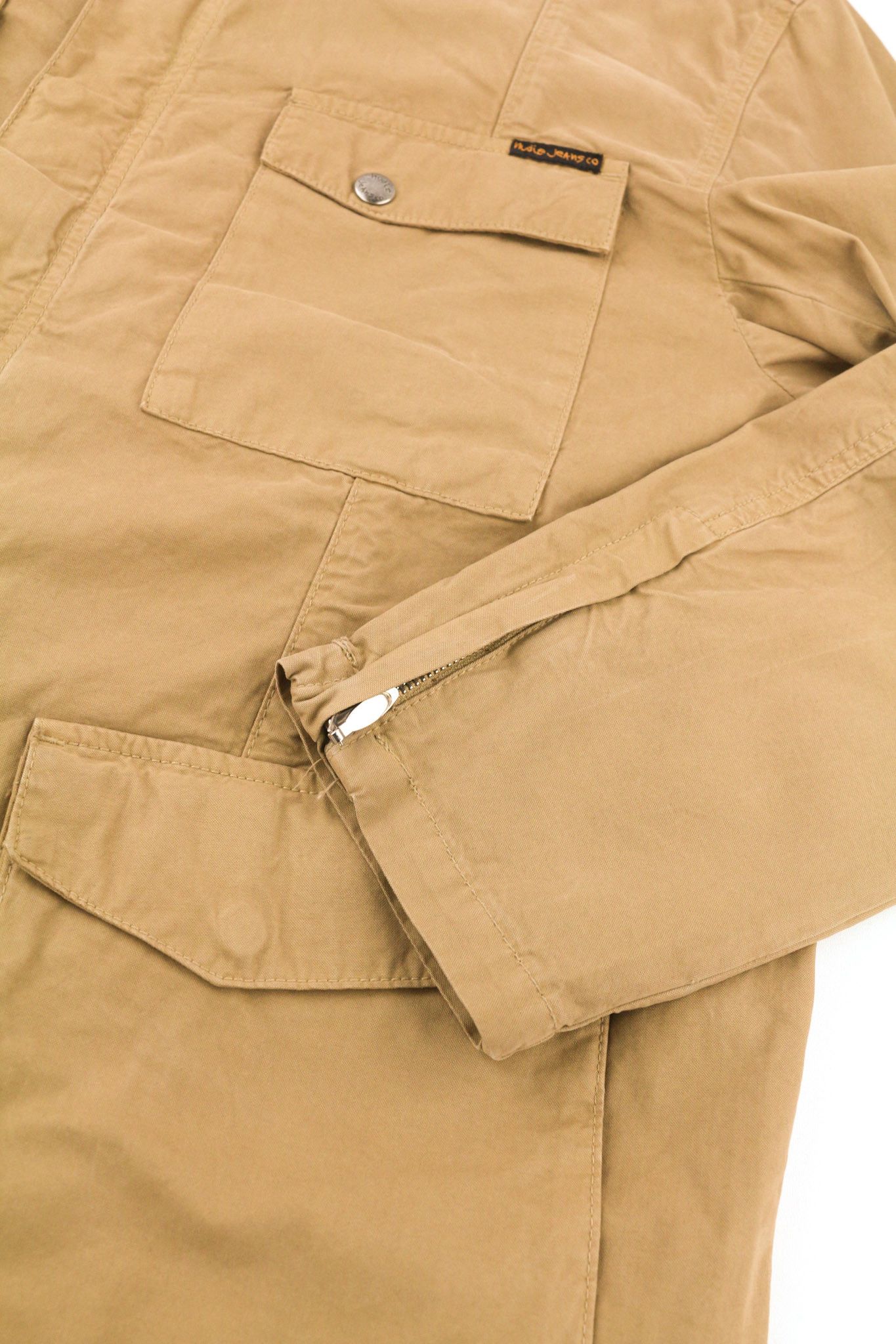 Nudie Jeans MICK XL Brown Patch Zipper Unlined Logo Jacket 80737 Size US XL / EU 56 / 4 - 6 Thumbnail