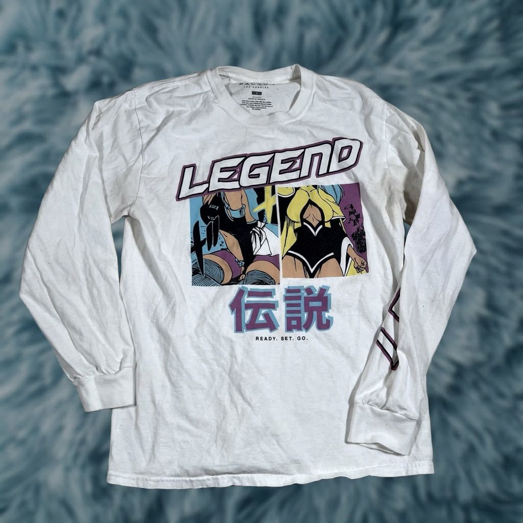 Pacsun Pacsun Men’s T-Shirt Long Sleeve Legend Ready Set Go Anime Size M White Mens Regular Size US M / EU 48-50 / 2 - 1 Thumbnail