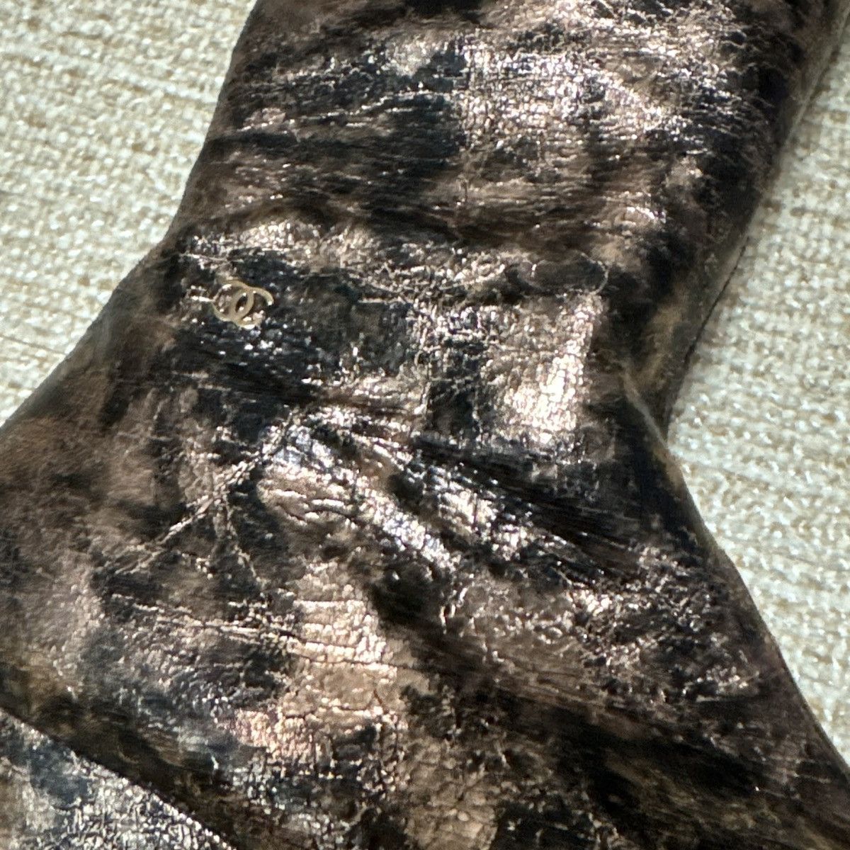 Chanel CHANEL Laminated Chevre Metallic Lambskin Over the Knee Boot Size US 7.5 / IT 37.5 - 19 Thumbnail