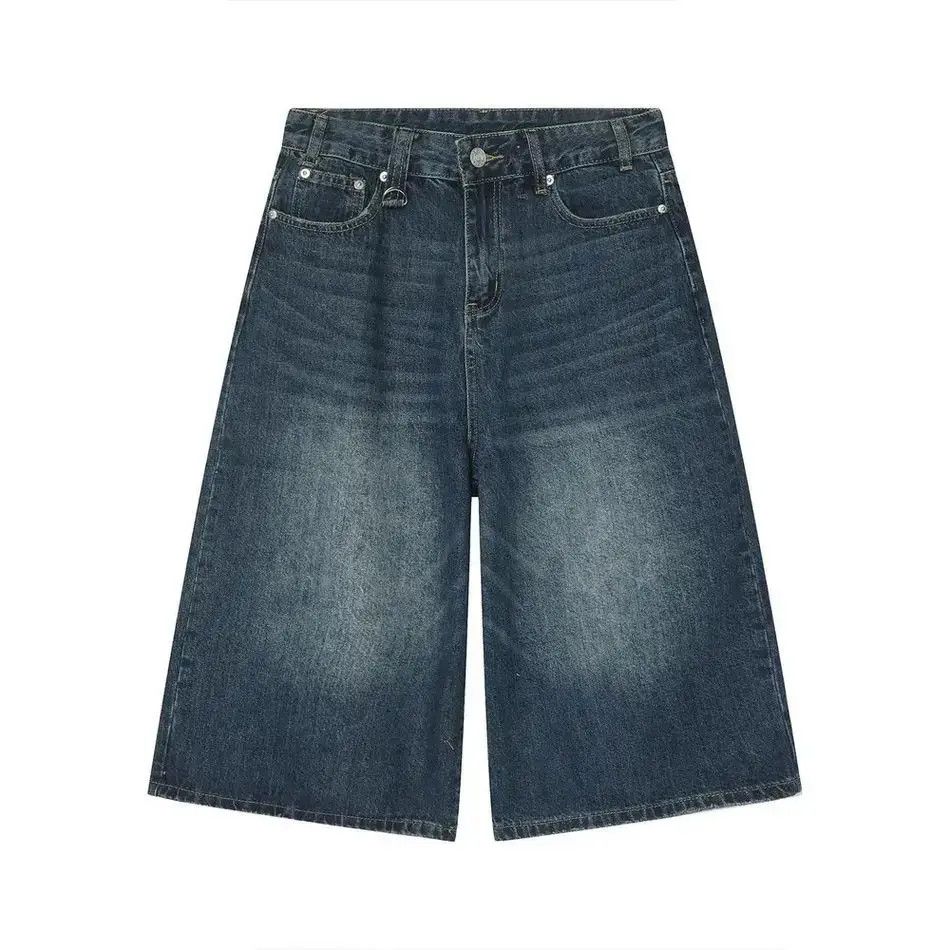 Japanese Brand Retro loose wide leg flared denim shorts Size US 32 / EU 48 - 4 Thumbnail