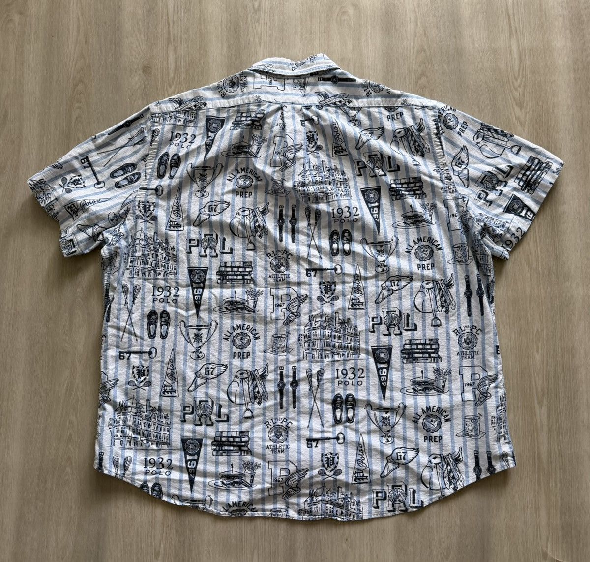 Polo Ralph Lauren Polo Ralph Lauren Blue Graphic Short Oxford Shirt 2XL Size US XXL / EU 58 / 5 - 6 Thumbnail