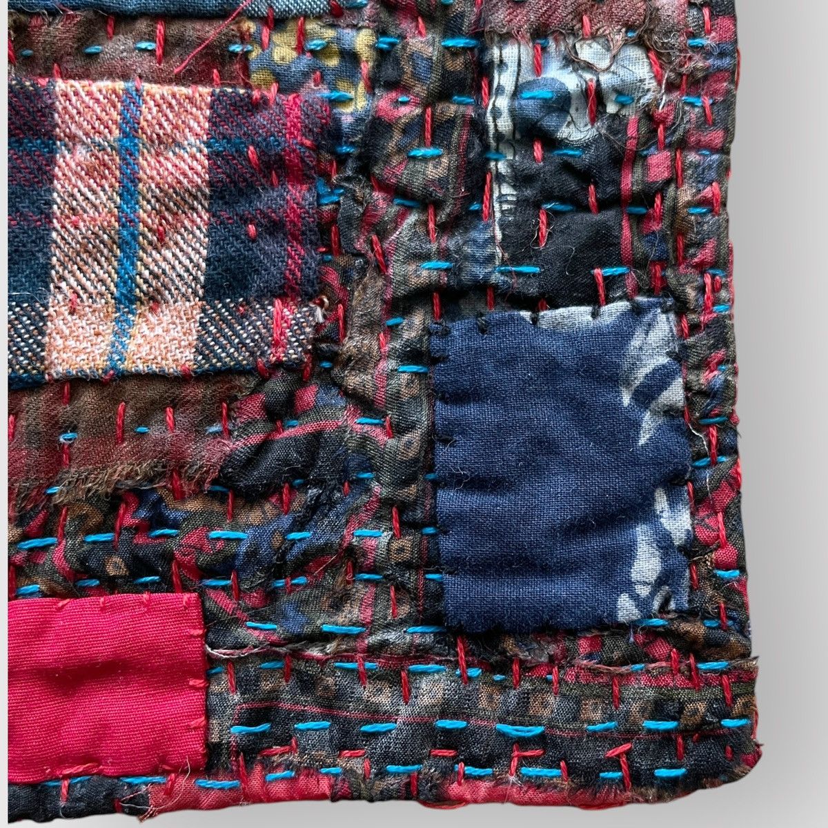 Designer RARE! 1 of 1 Japanese Boro Patchwork Flag Coaster Size ONE SIZE - 3 Thumbnail