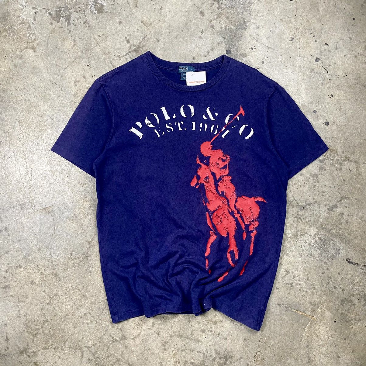Polo Ralph Lauren × Ralph Lauren × Vintage 90s Polo RL Big Pony Tee Size US M / EU 48-50 / 2 - 1 Thumbnail