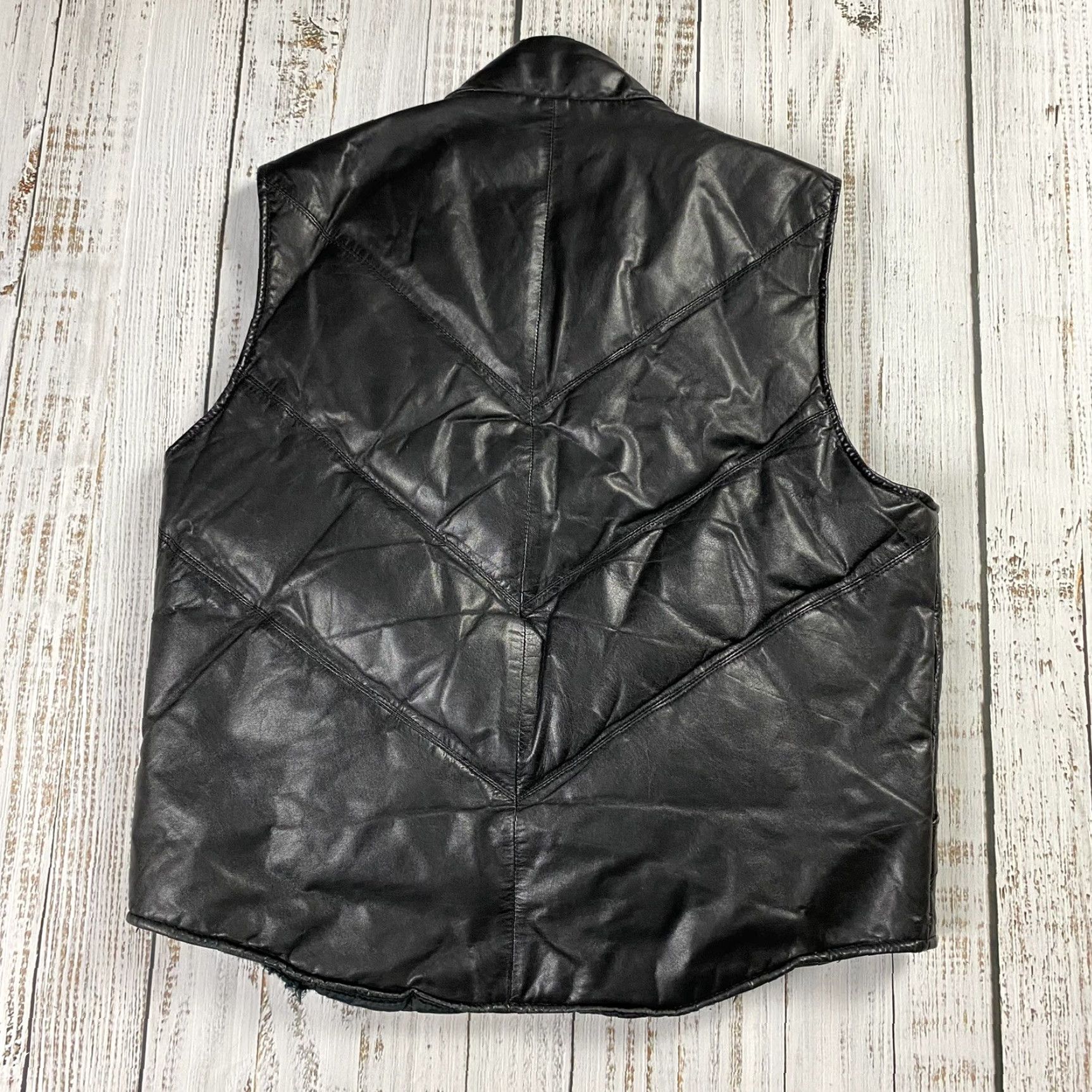 Vintage VINTAGE GOOSE COUNTRY Leather Hunting Vest Men Size 42 Black Down Quilted Outdoor Size US XS / EU 42 / 0 - 6 Thumbnail