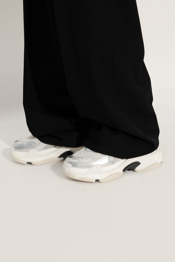 Balenciaga o1mt1gz0824 Triple S Sneaker in Silver/White Size US 12 / IT 42 - 2 Thumbnail