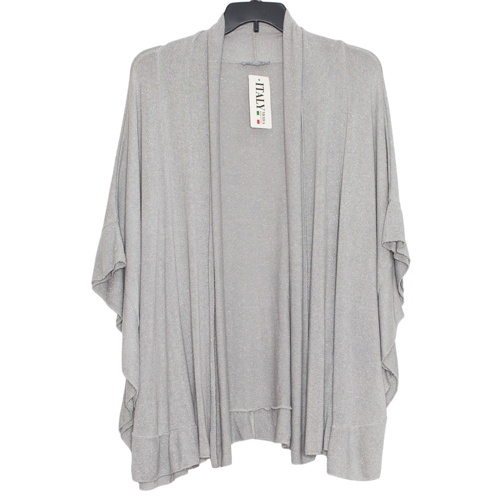 Other NWT Oversized Cardigan O/S Metallic Gray Open Front Italy Size ONE SIZE - 1 Thumbnail