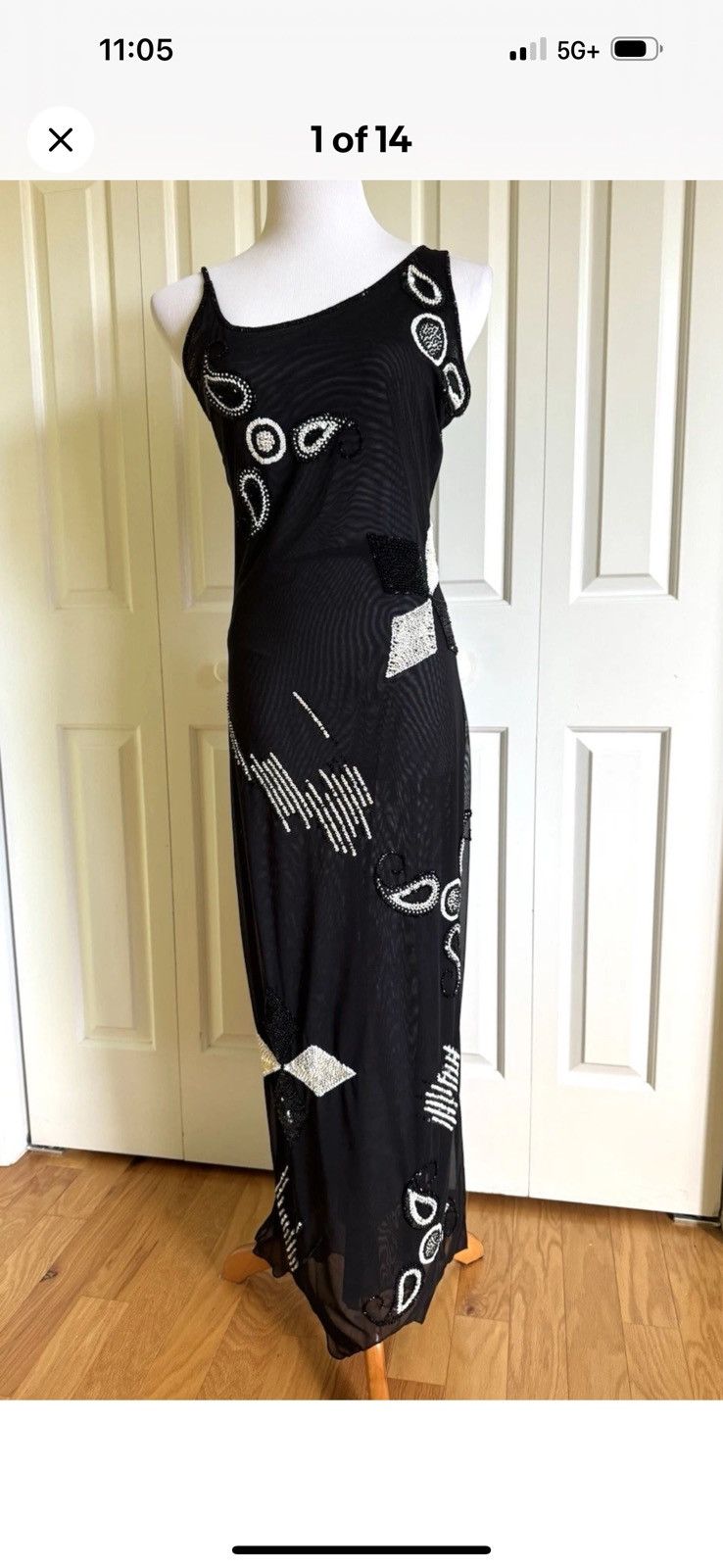 Other NOTIZIE Di Mariella Burani Black Mesh Maxi Dress 8/42 ITALY Size M / US 6-8 / IT 42-44 - 1 Thumbnail