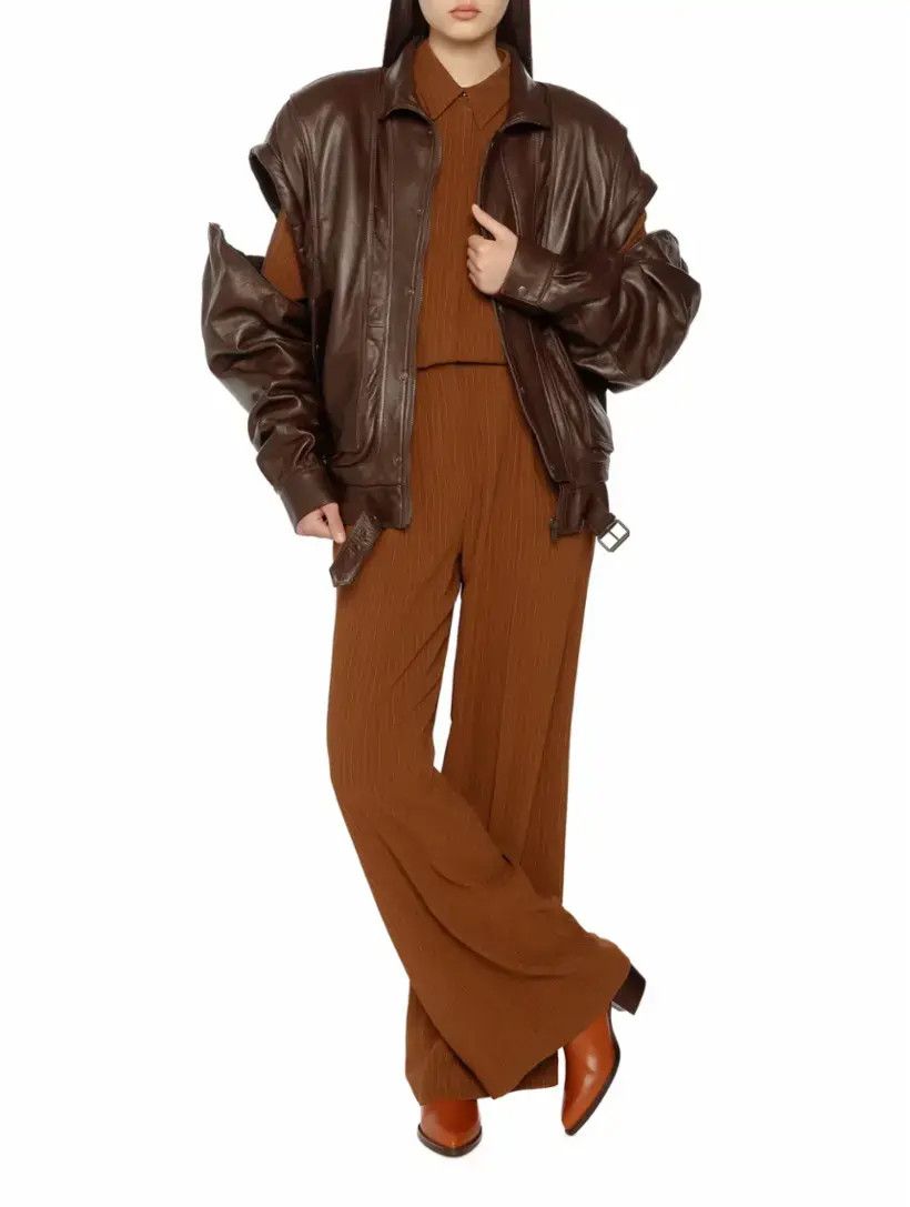 Saint Laurent Paris o1s1wg110225 766108 Blouson Jacket Transformer in Marron Size XS / US 0-2 / IT 36-38 - 2 Thumbnail
