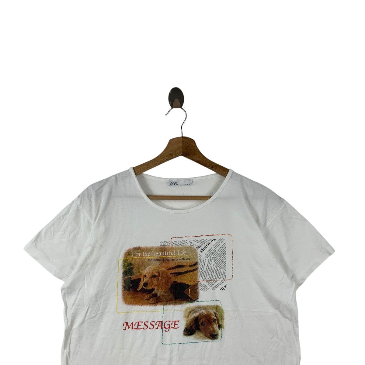 Vintage Vintage VISBY JAPAN DOG Pet Beautiful Life Message Tee Size L / US 10 / IT 46 - 2 Thumbnail