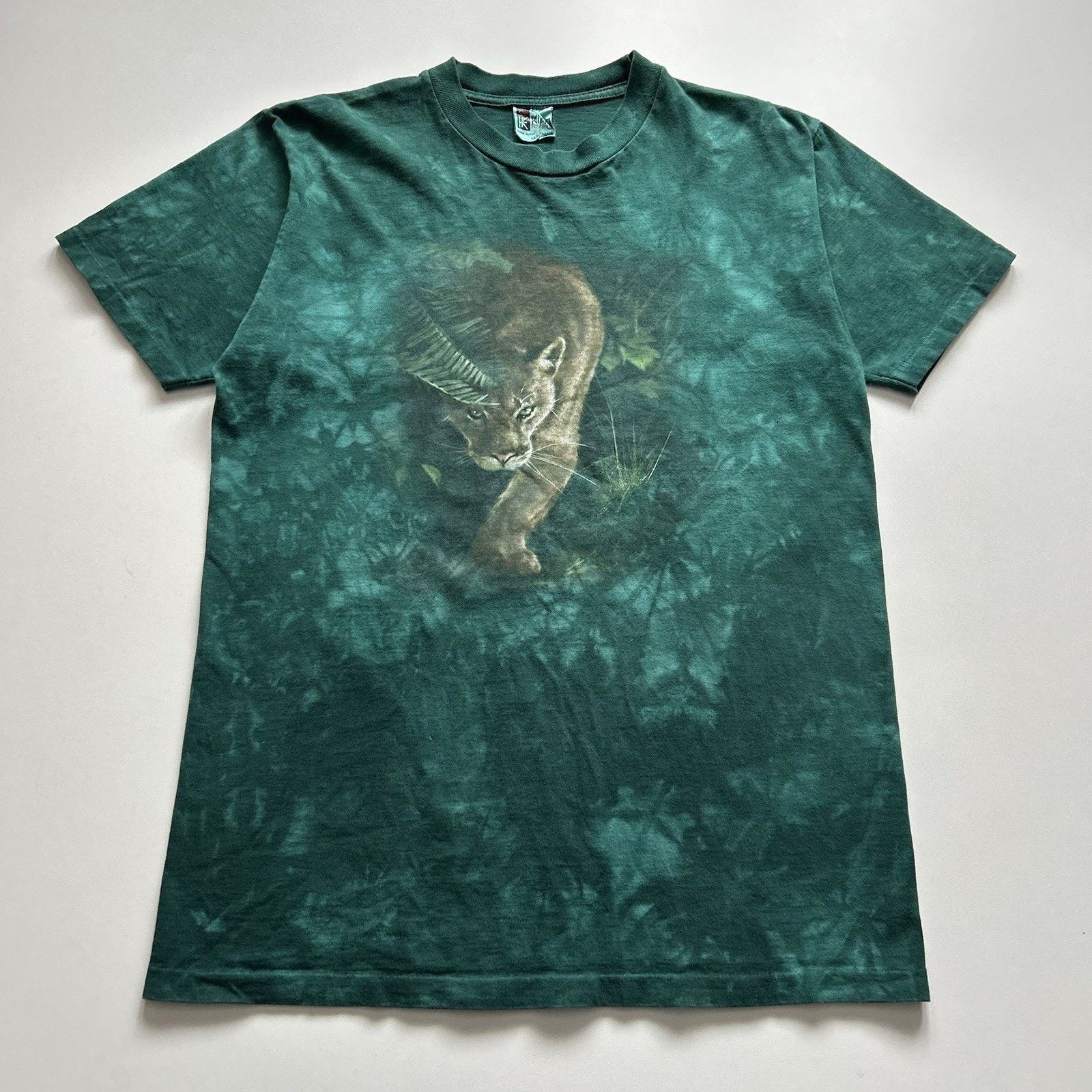 Vintage Vintage Lion Cougar Animal Art T Shirt Medium 90s Tie Dyed Size US M / EU 48-50 / 2 - 1 Thumbnail