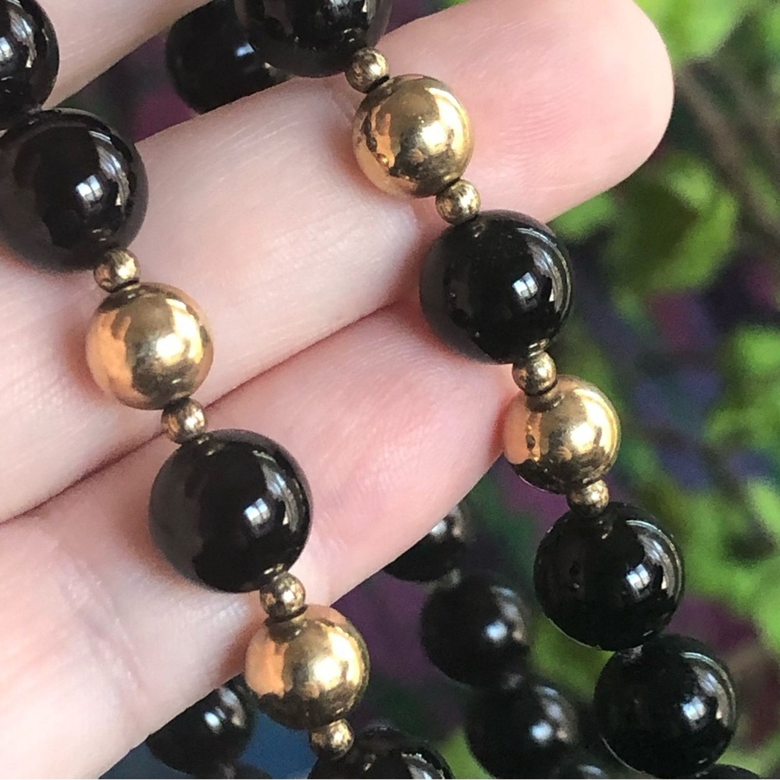 Vintage Vintage 70s-80s round black and gold glass beads necklace Size ONE SIZE - 8 Thumbnail