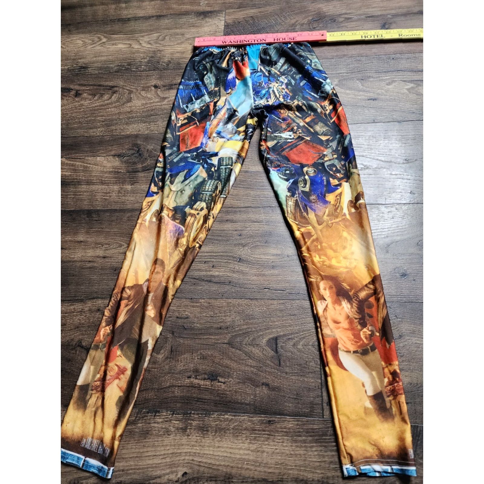 Revenge Womens M Transformers Leggings Green Skinny Activewear Gym Yoga Size 32" / US 10 / IT 46 - 2 Thumbnail