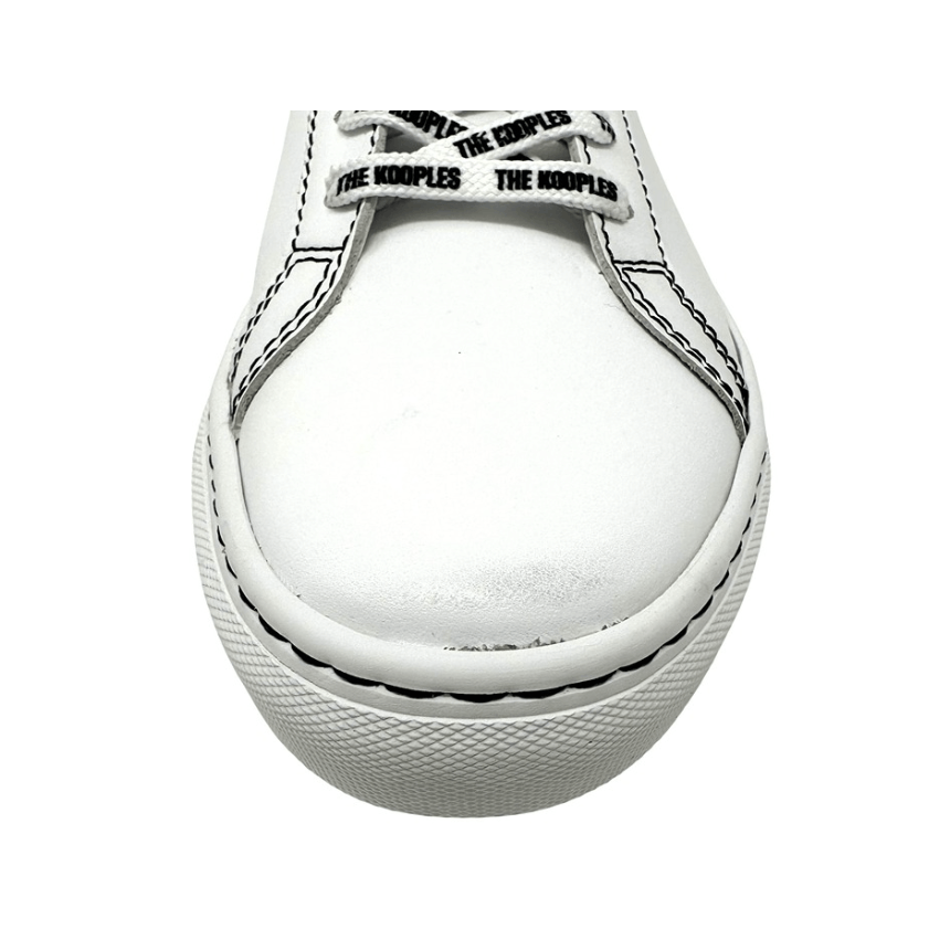 The Kooples The Kooples White Leather Lace-Up Sneakers w Contrast Stitch Size US 9 / EU 42 - 9 Thumbnail