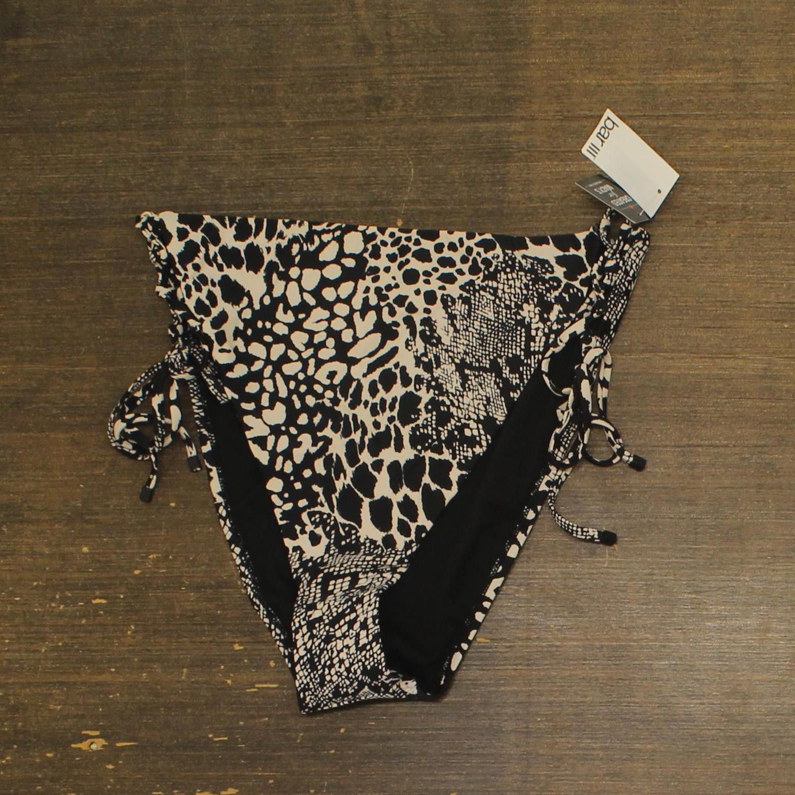 Bar III Nwt Bar Iii Printed Bikini Swim Top Side Tie Black Multi L Size ONE SIZE - 1 Thumbnail