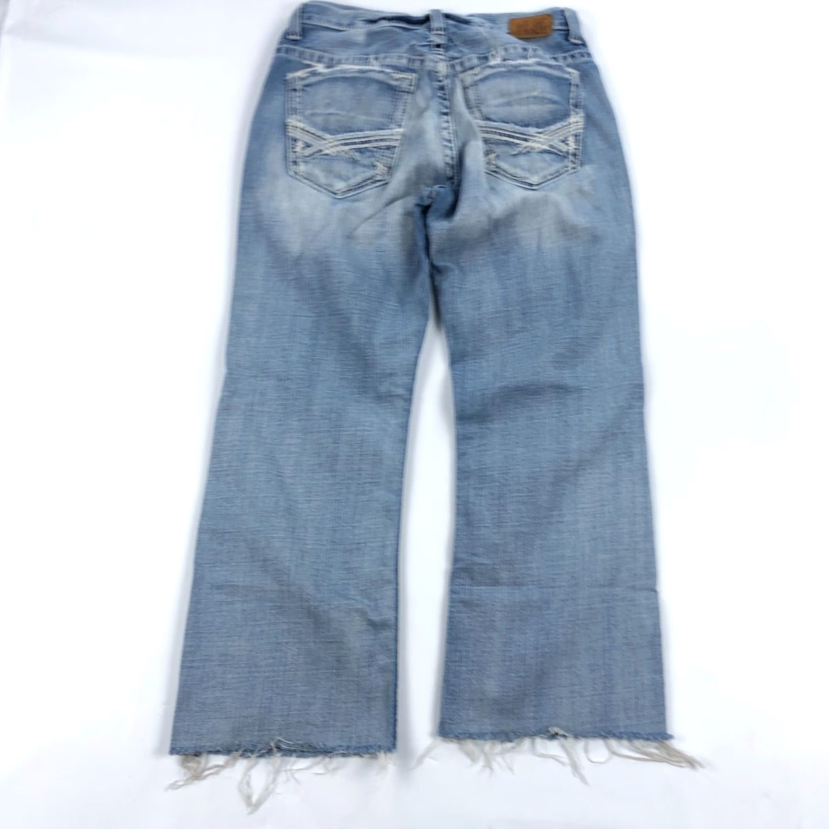 Vintage BKE Derek Jeans Mens 31 Blue Distressed 31x27 Cutoff Buckle Buckle Bke Jeans Denim Cowboy Style Distressed | Mens | Regular Fit | 27 Inseam Size US 31 - 3 Thumbnail