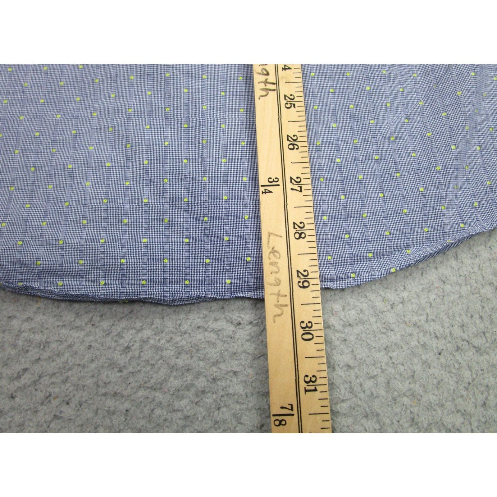 Ben Sherman BEN SHERMAN Dress Shirt Mens 15.5 Blue Check Tailored Slim Fit Stretch Long Sleeve Size US M / EU 48-50 / 2 - 7 Thumbnail