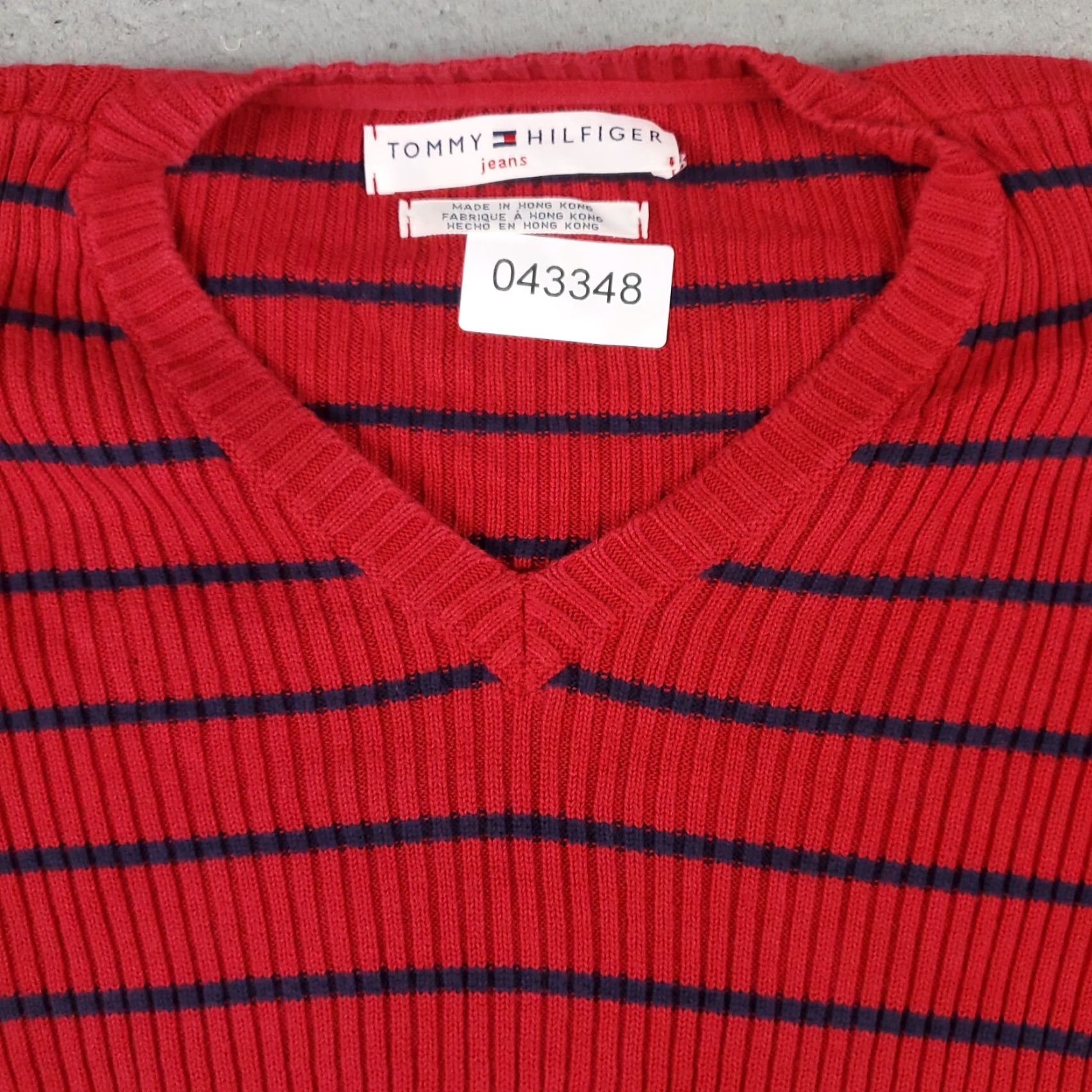 Tommy Hilfiger Tommy Hilfiger Sweater Womens Medium Red Striped Pullover Sweatshirt Size M / US 6-8 / IT 42-44 - 2 Thumbnail
