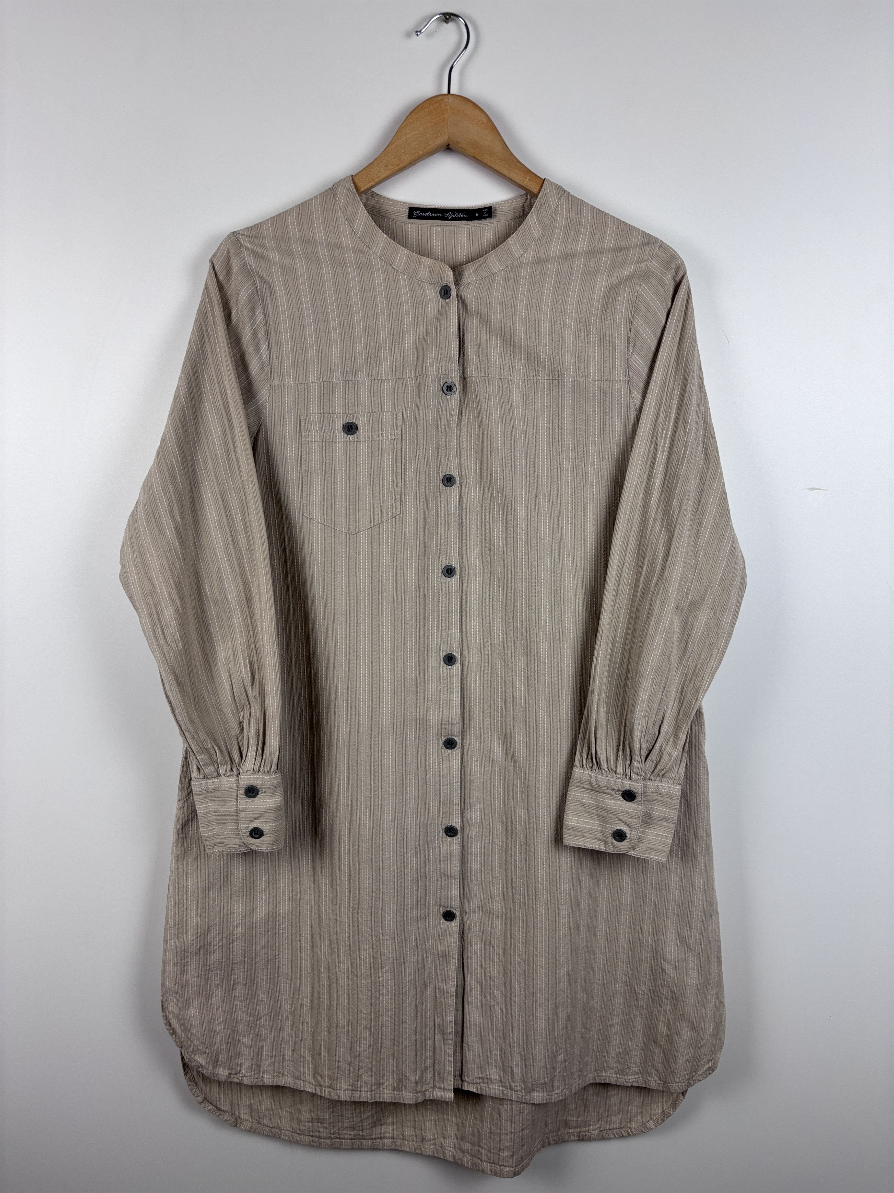 Womens Gudrun Sjoden Striped Cotton Shirt Dress Beige Size M
