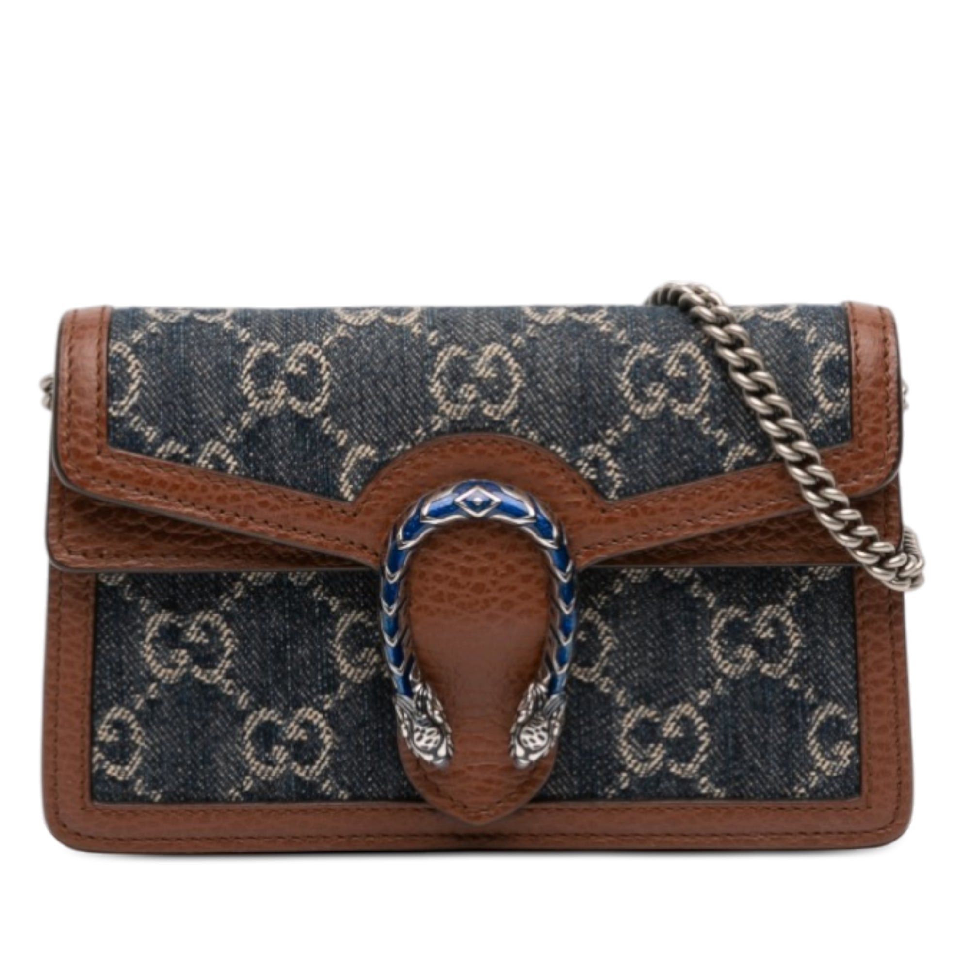 Gucci Mini GG Denim Dionysus Crossbody in Blue, Women's