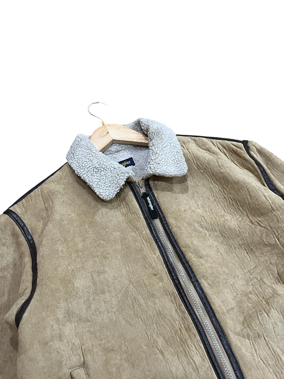 Vintage × Wrangler Vtg Wrangler Sherpa Sheep skin Leather Jacket Size US M / EU 48-50 / 2 - 2 Thumbnail