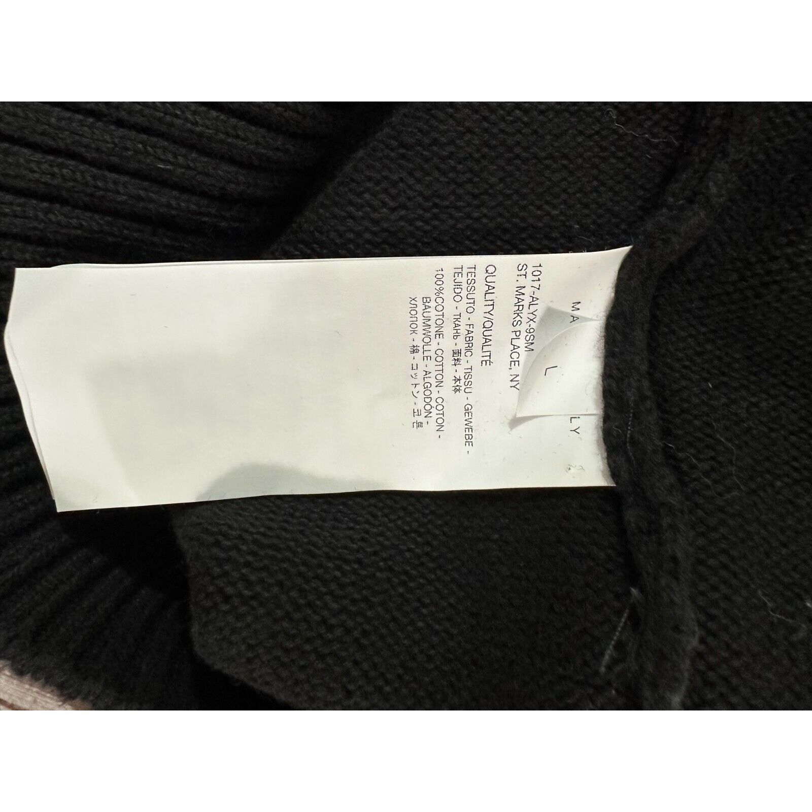 1017 ALYX 9SM 1017 ALYX 9SM Sweater Crewneck Logo Cotton COLOR Black size Size US L / EU 52-54 / 3 - 6 Thumbnail