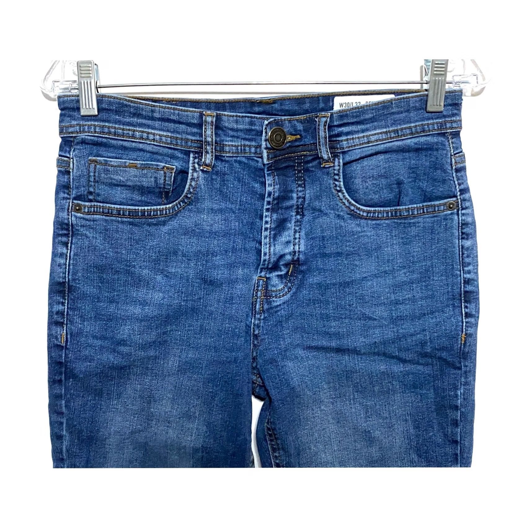 CO VINTAGE Denim Co Est 1969 Jeans Button Fly Slim Leg Blue Denim Mens 30 x 32 Stretch Jeans Mens Size US 30 / EU 46 - 2 Thumbnail