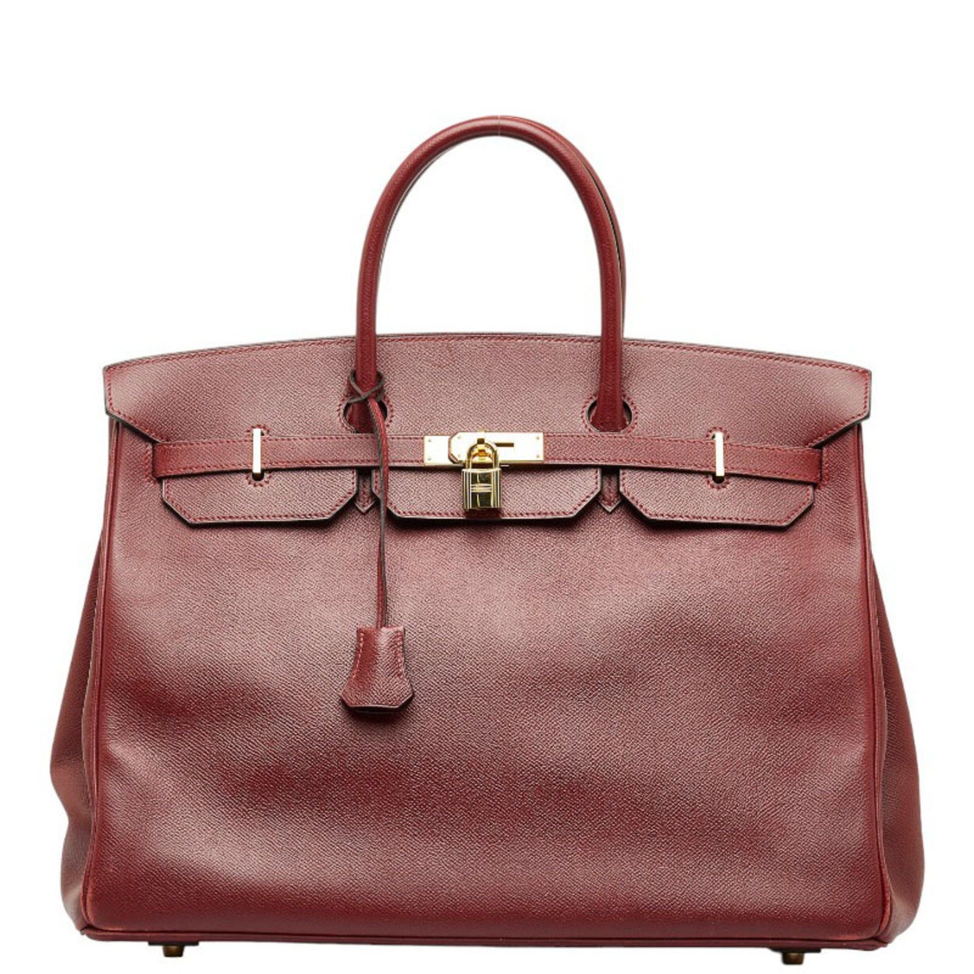image of Hermes Birkin 40 Handbag Rouge Ash Couchevel Women's in Black