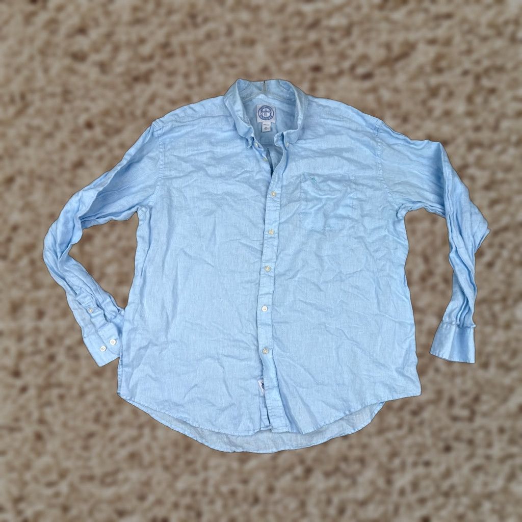 Guy Harvey Guy Harvey Brand Shirt Men Extra Large Blue 100% Linen Button Up Long Sleeve Size US XL / EU 56 / 4 - 1 Thumbnail